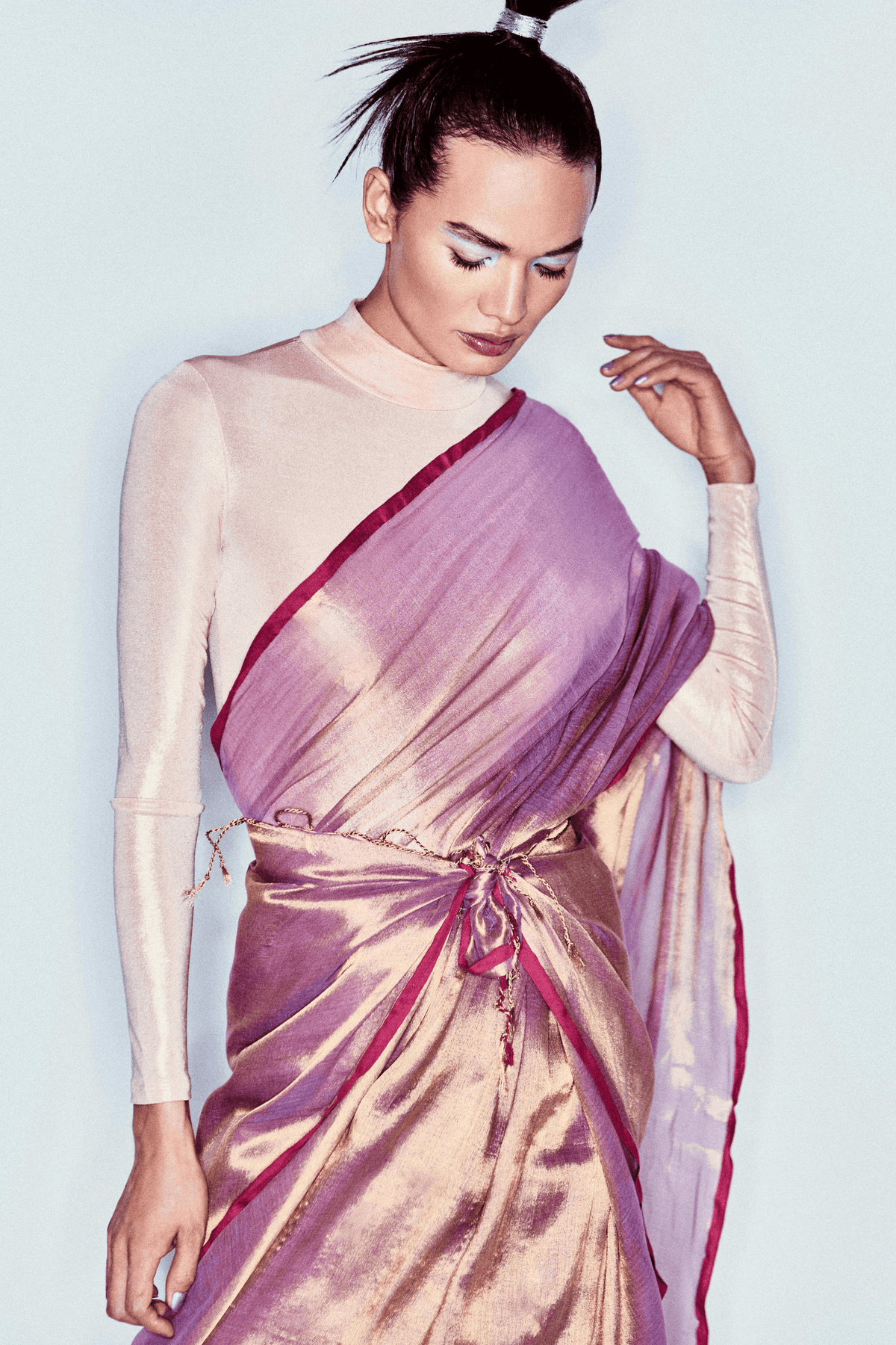 Pink Zari Soft Tissue Saree