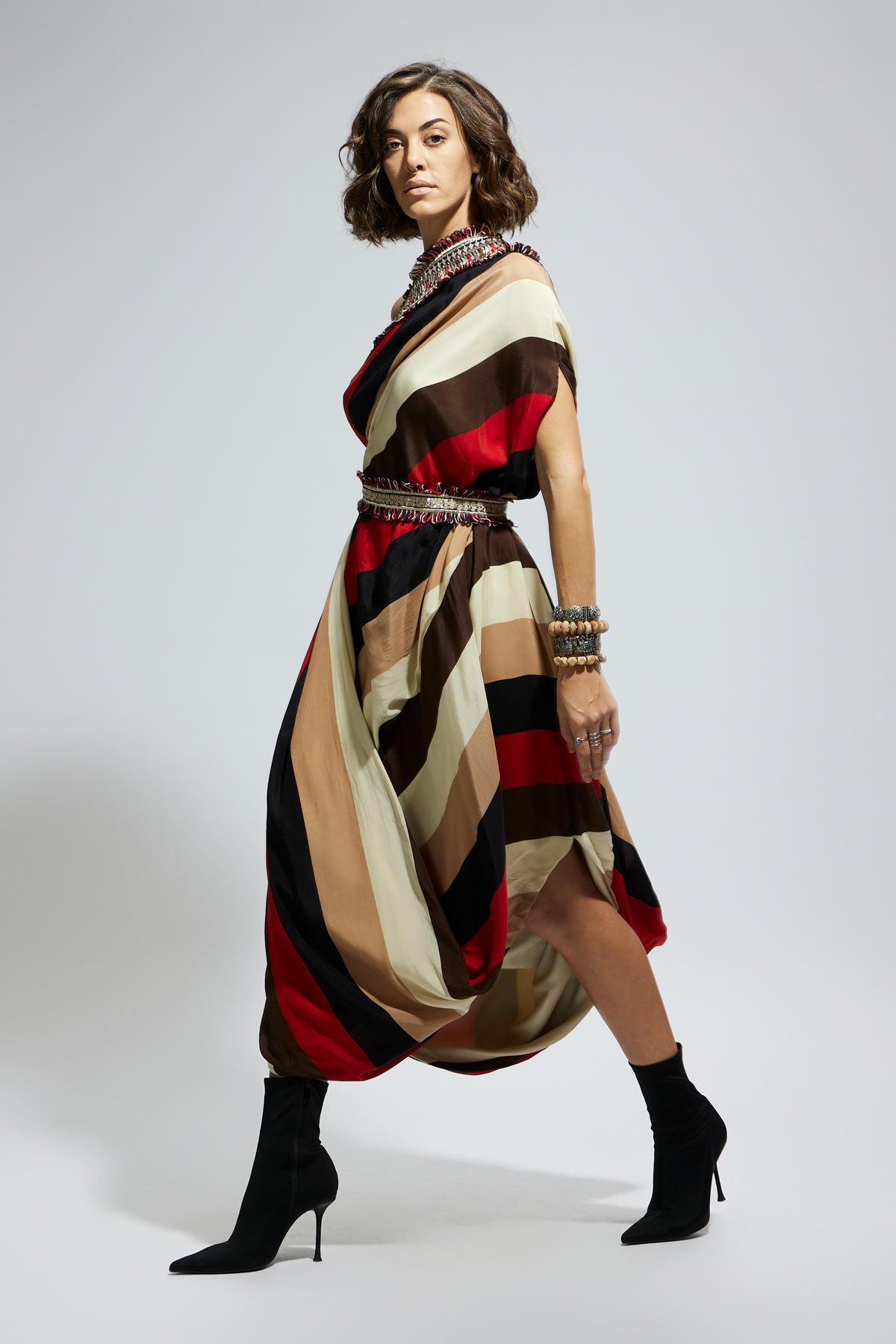 One Shoulder Dress With Belt