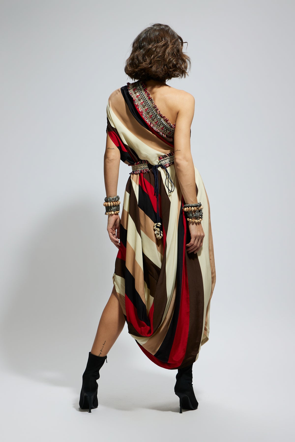 One Shoulder Dress With Belt