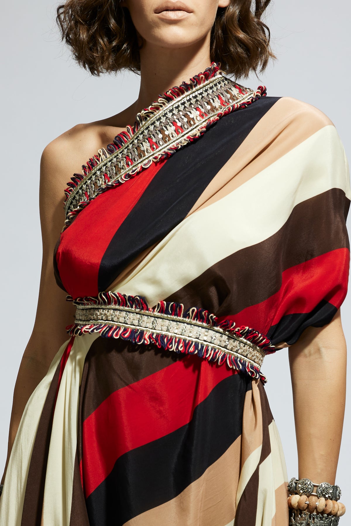 One Shoulder Dress With Belt