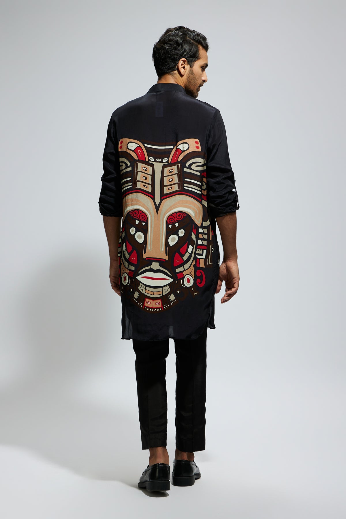 Black Mask Printed Kurta