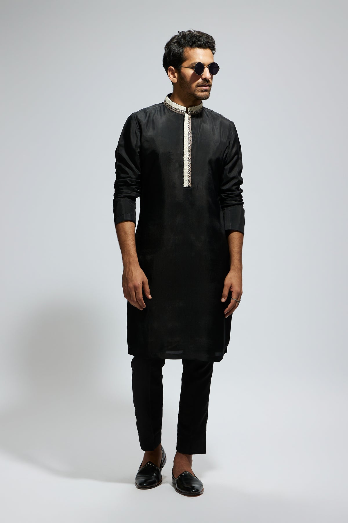 Black Solid Kurta Set