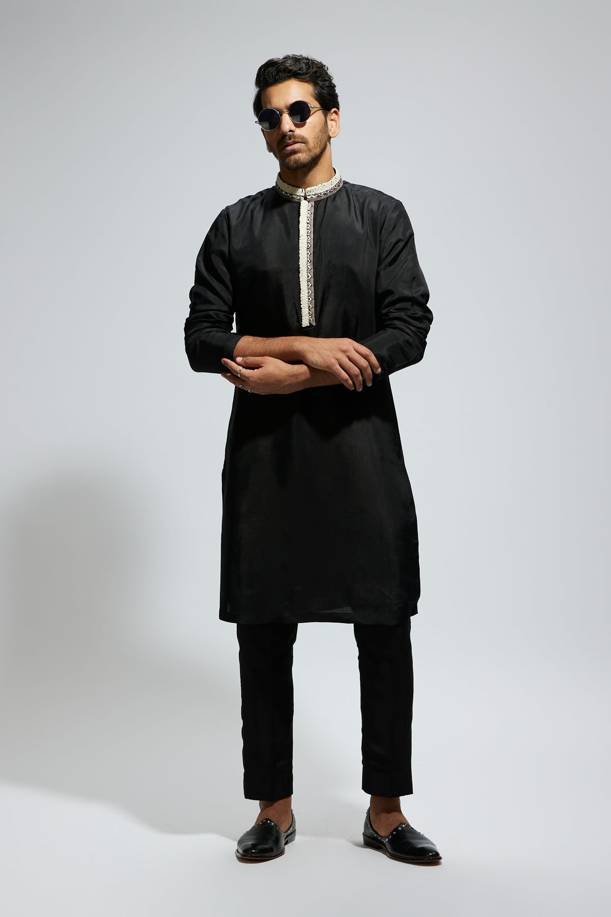 Black Solid Kurta Set