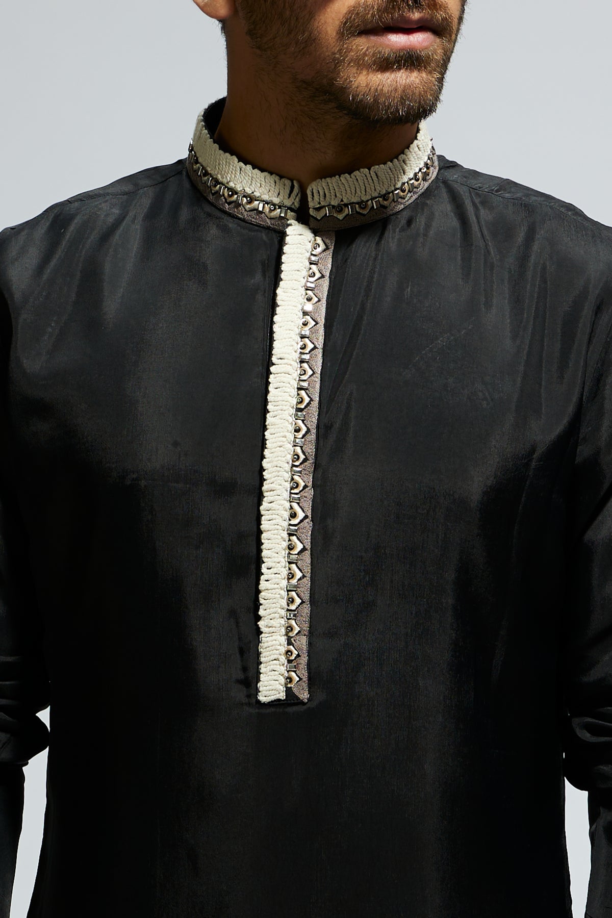 Black Solid Kurta Set