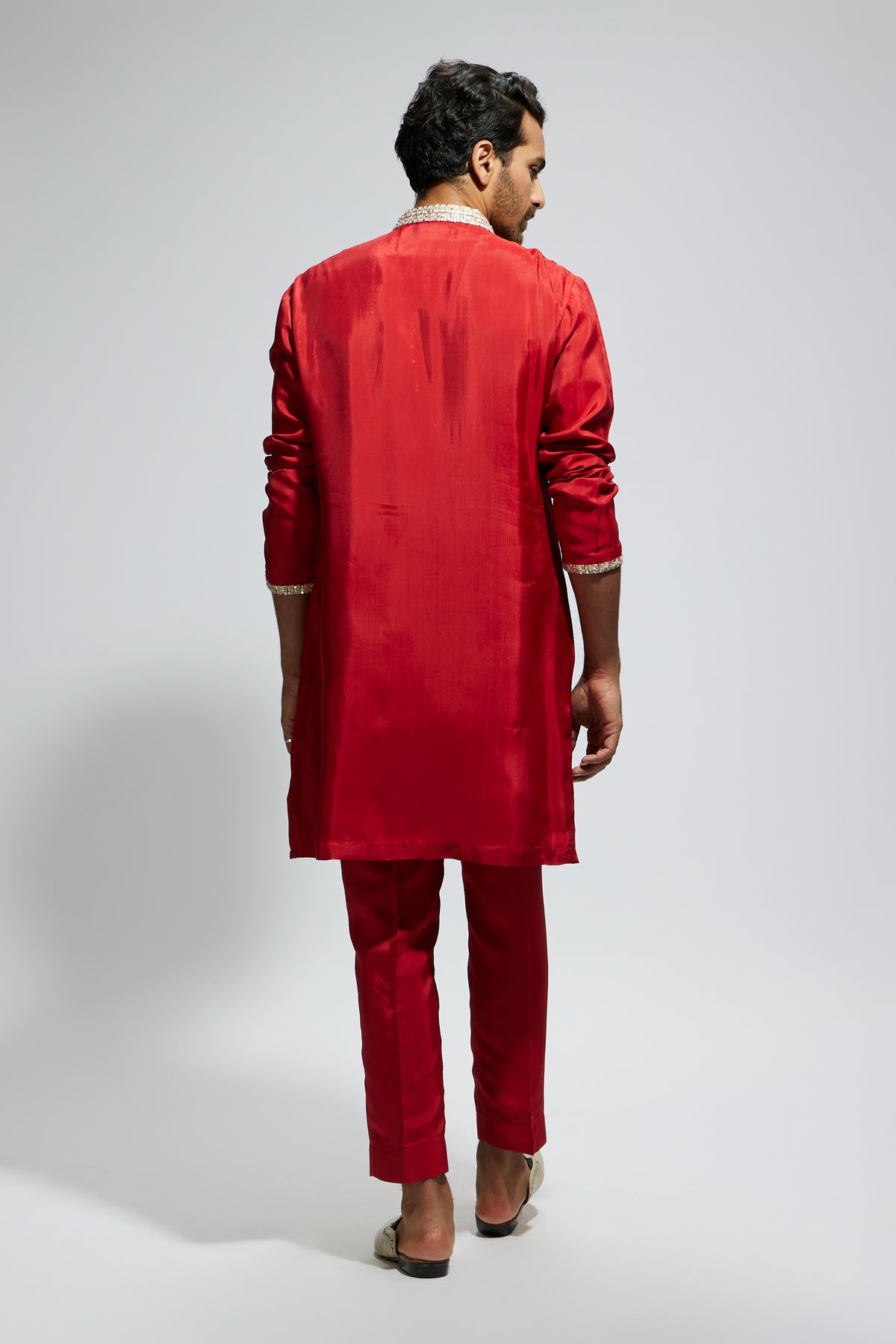 Orange Solid Kurta With Pants