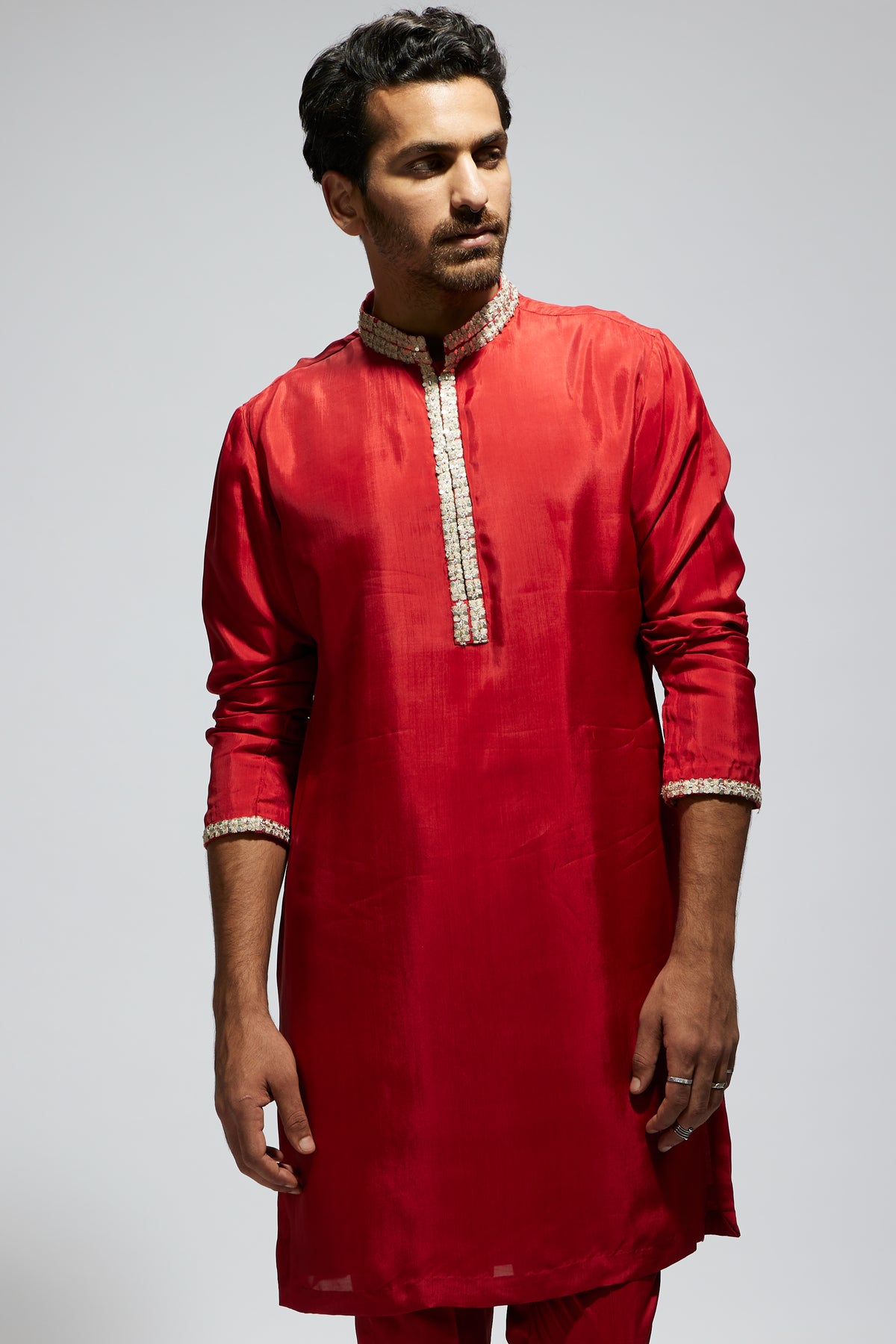 Orange Solid Kurta With Pants