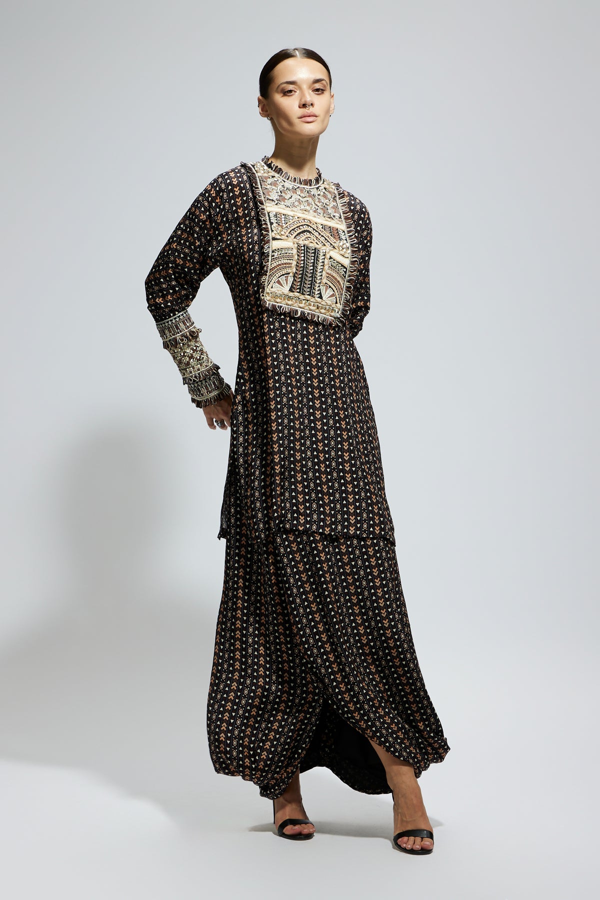 Black Yoke Embroidered Kurta Set