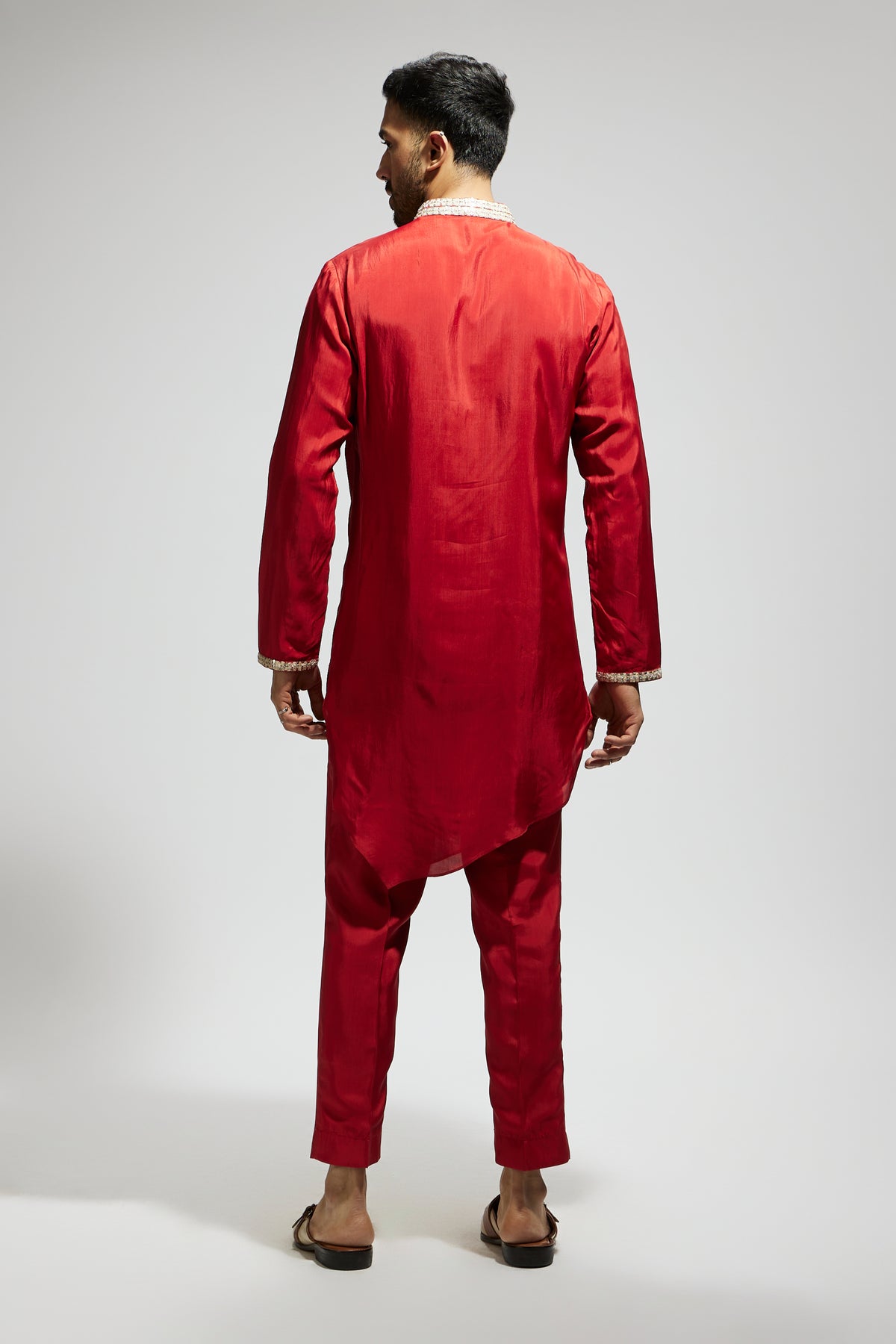 Orange Solid Kurta Set