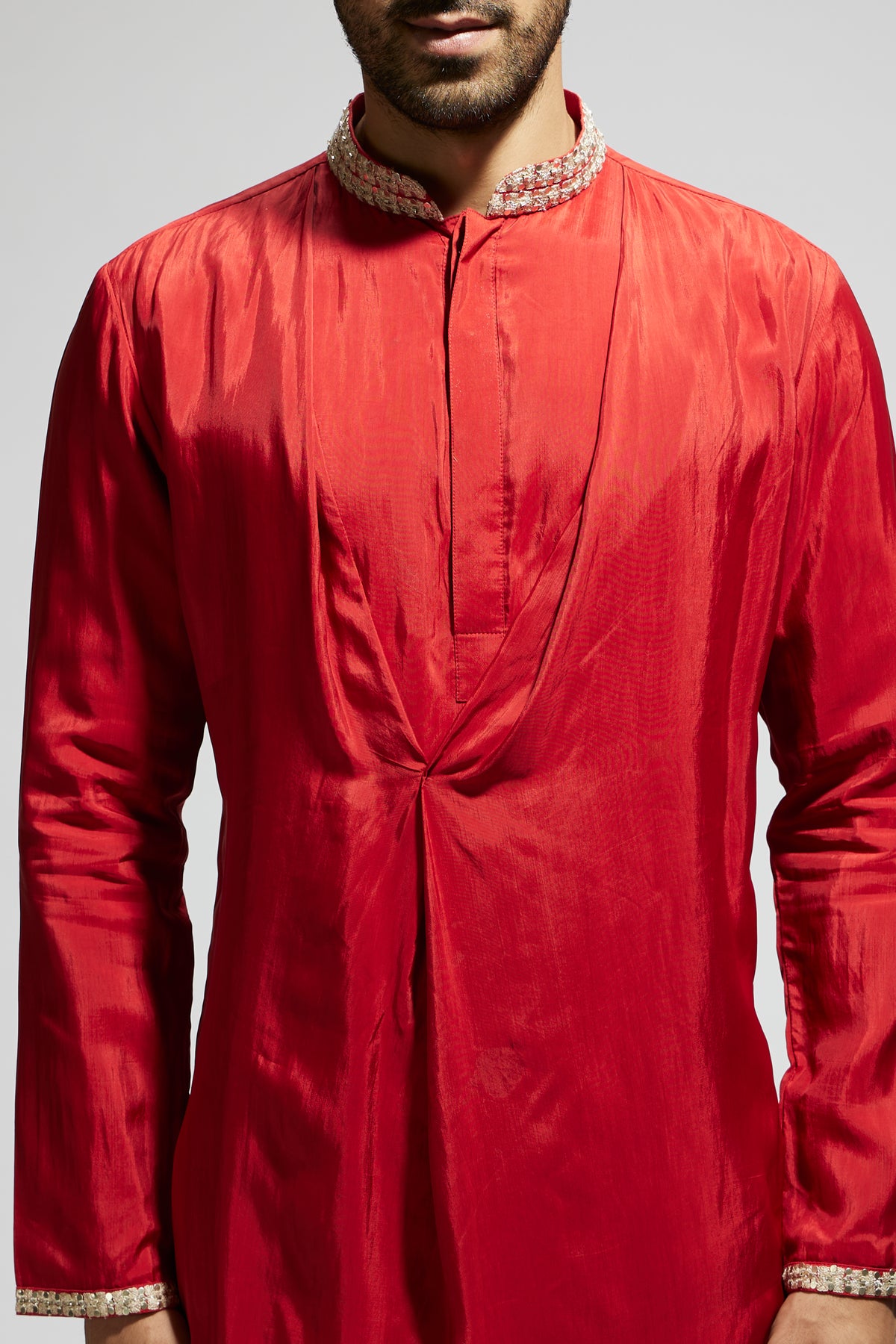 Orange Solid Kurta Set