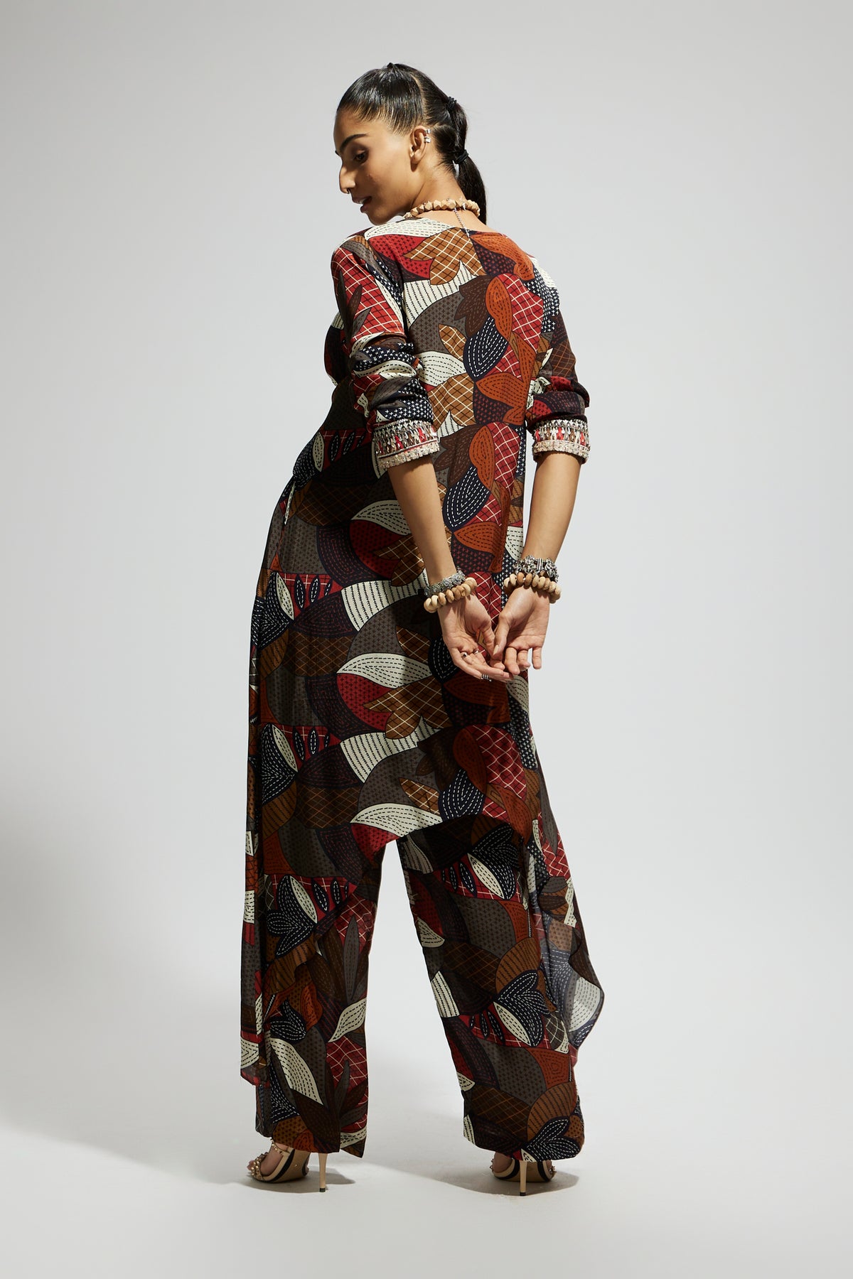 Abstract Print Tunic Set