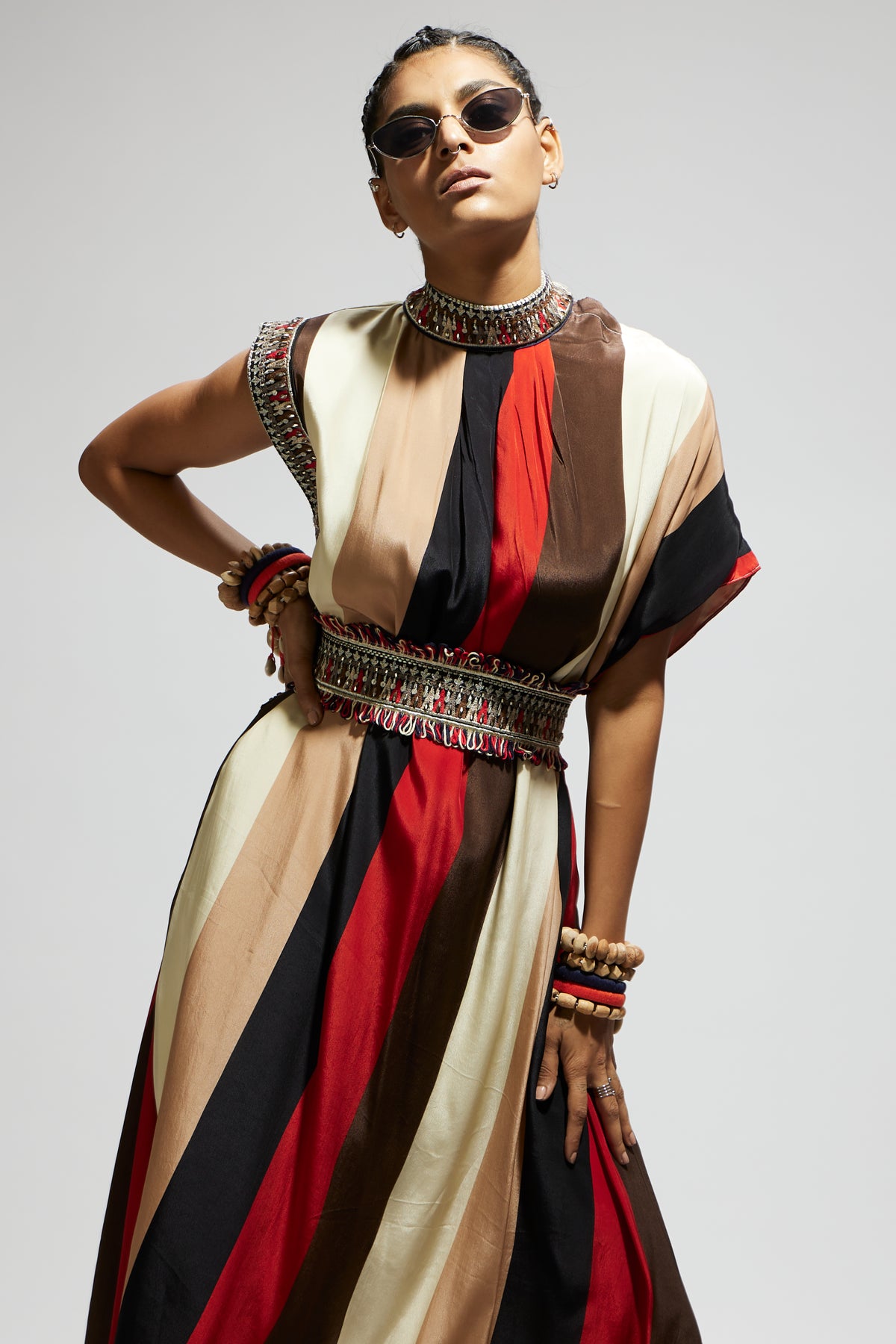 Samsara Stripe Dress With Belt