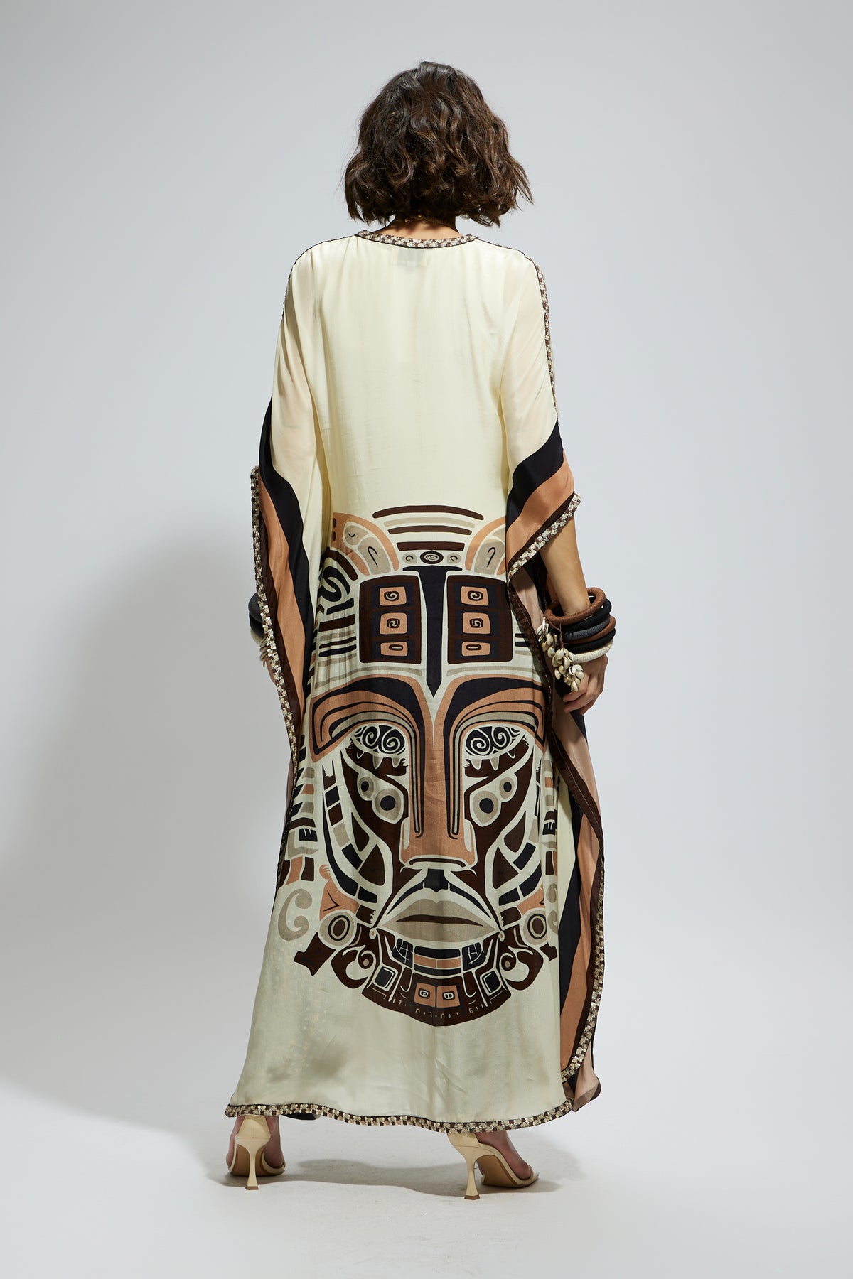 Ivory Mask Kaftan With Pants
