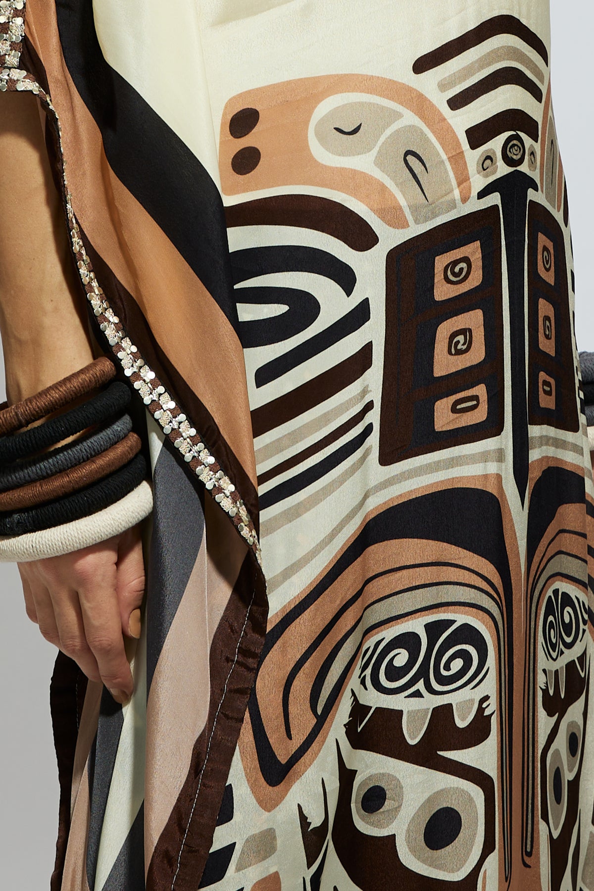 Ivory Mask Kaftan With Pants