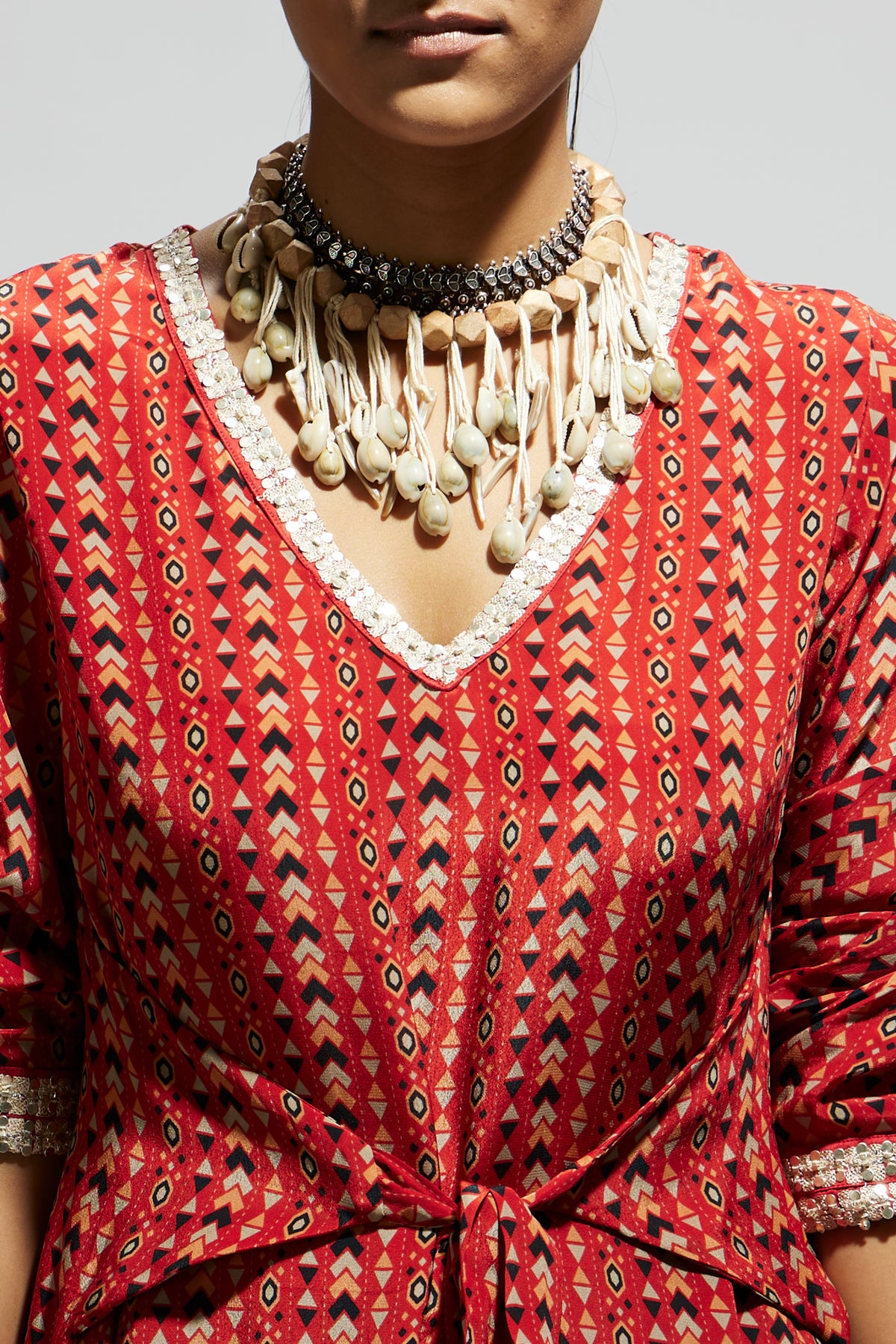 Orange Boho Tunic Set