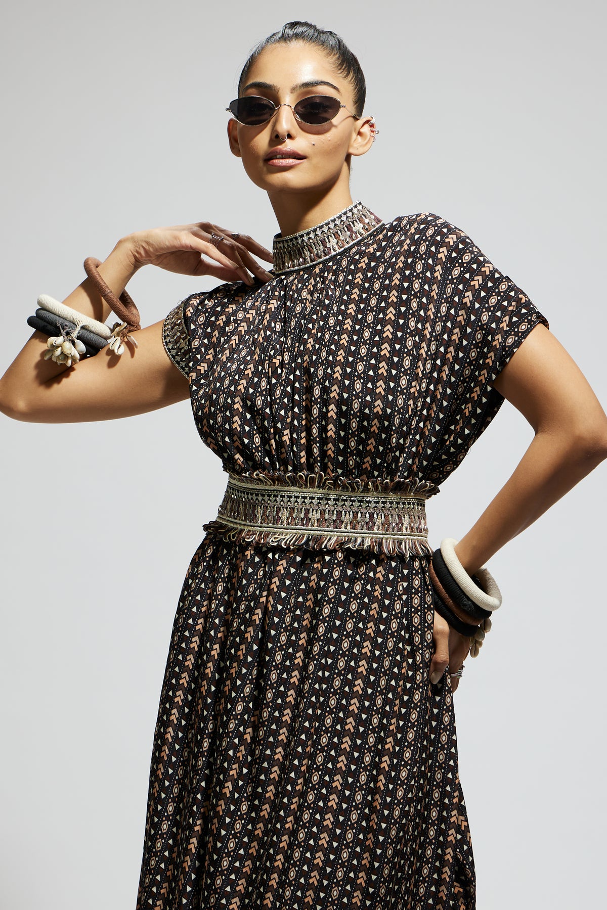 Black Boho Dress With Belt