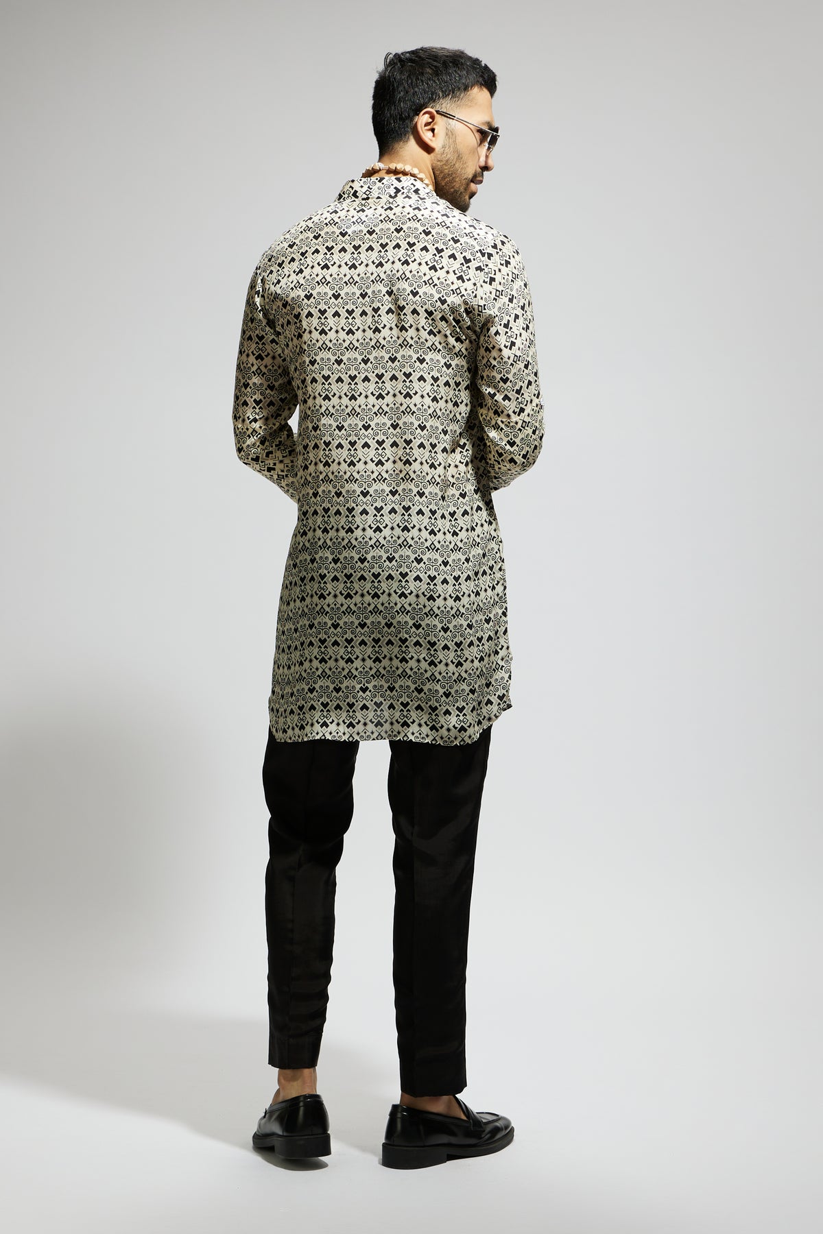 White Geo Printed Kurta