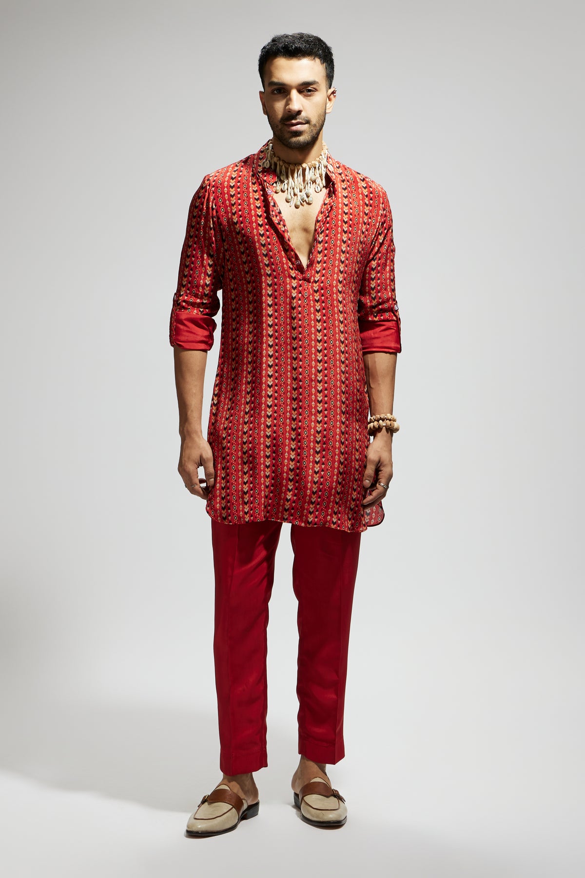 Orange Boho Print Kurta