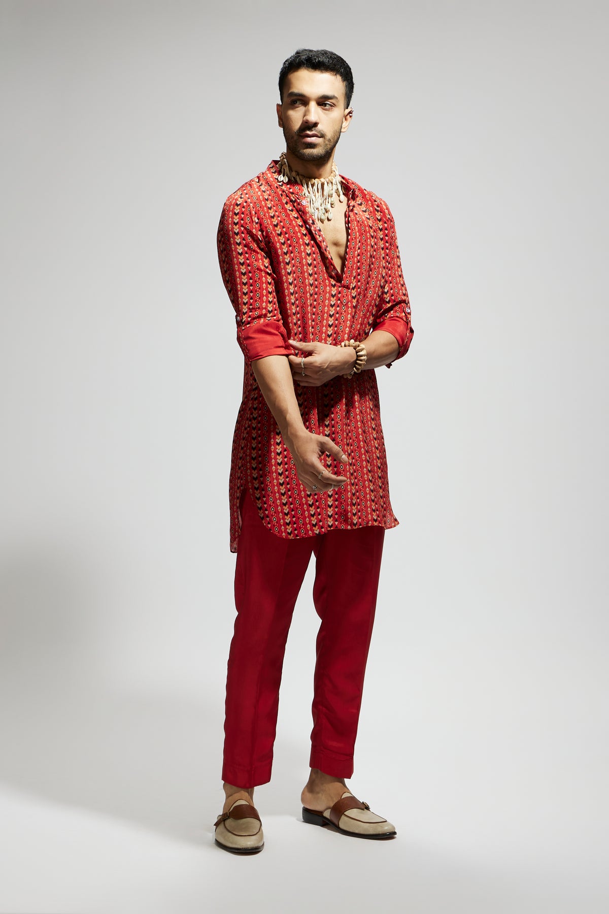 Orange Boho Print Kurta