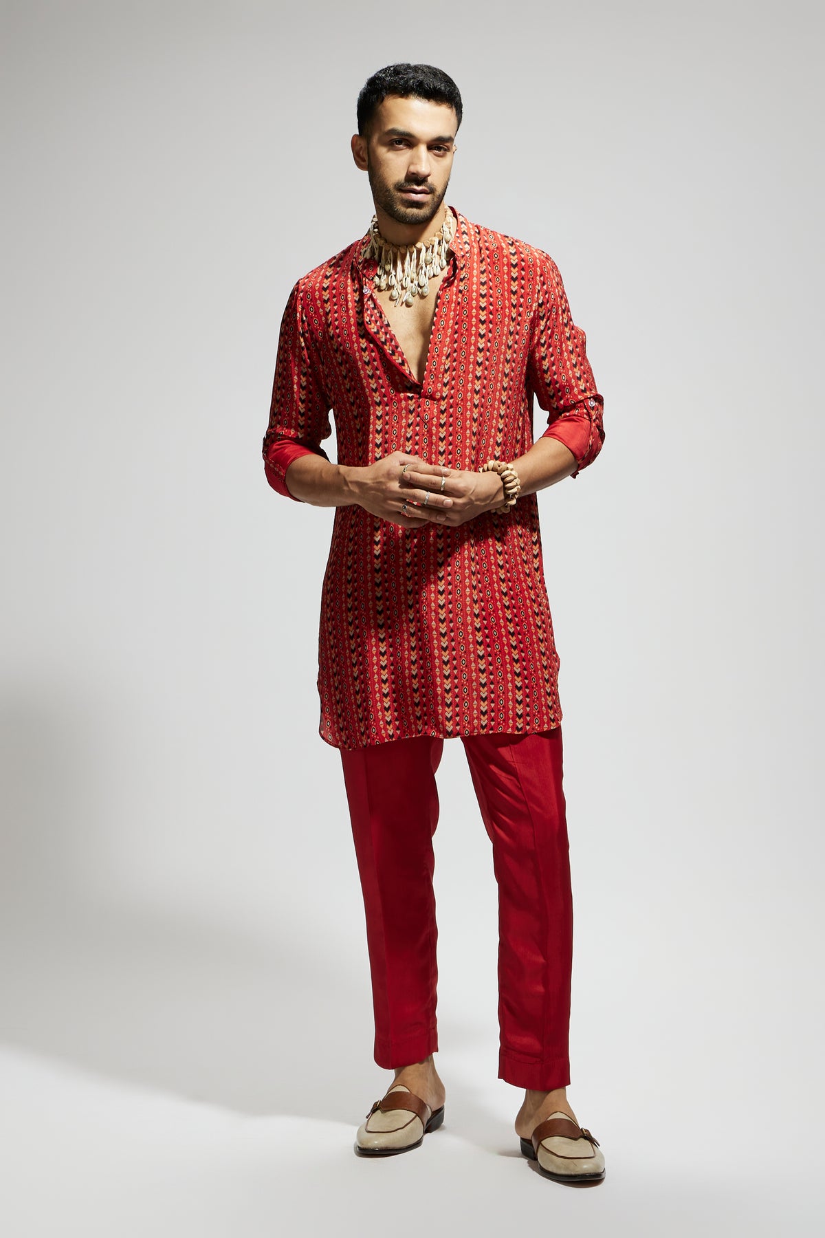 Orange Boho Print Kurta