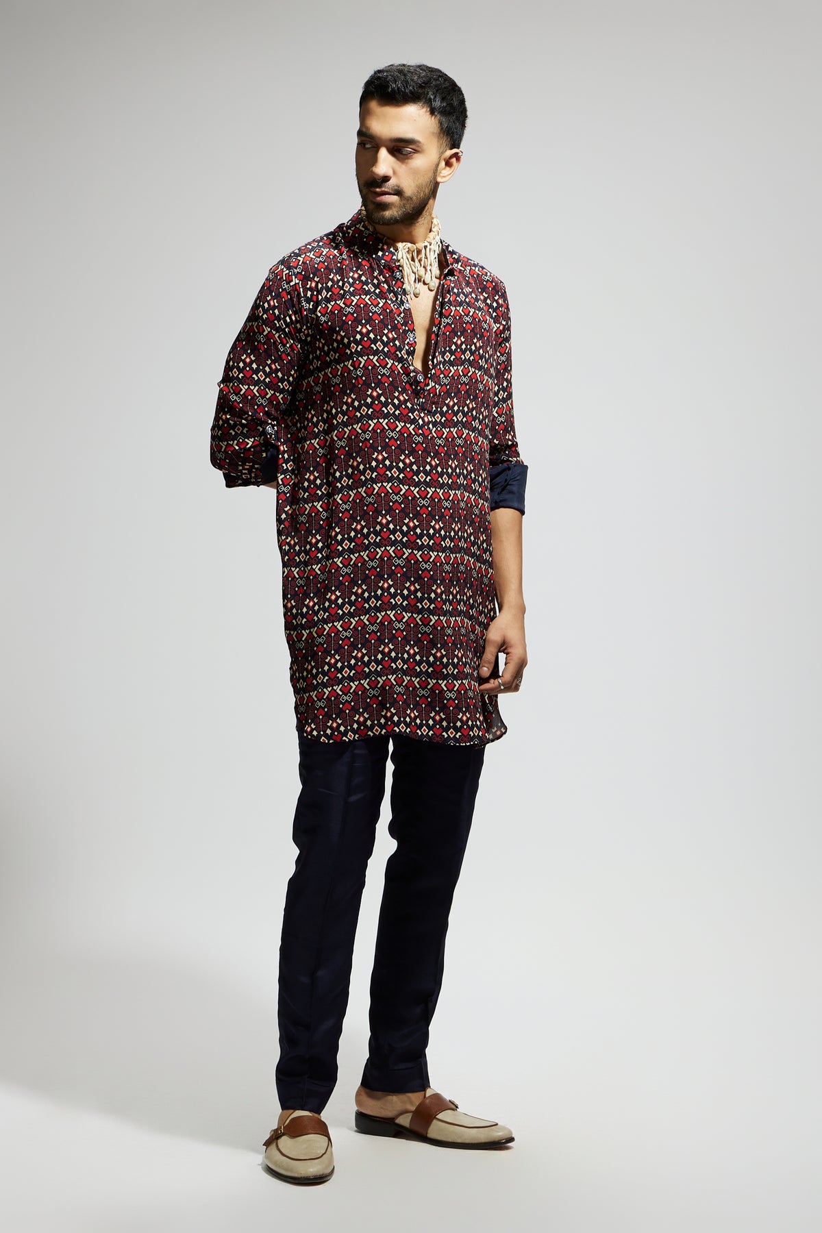 Blue Geo Printed Kurta