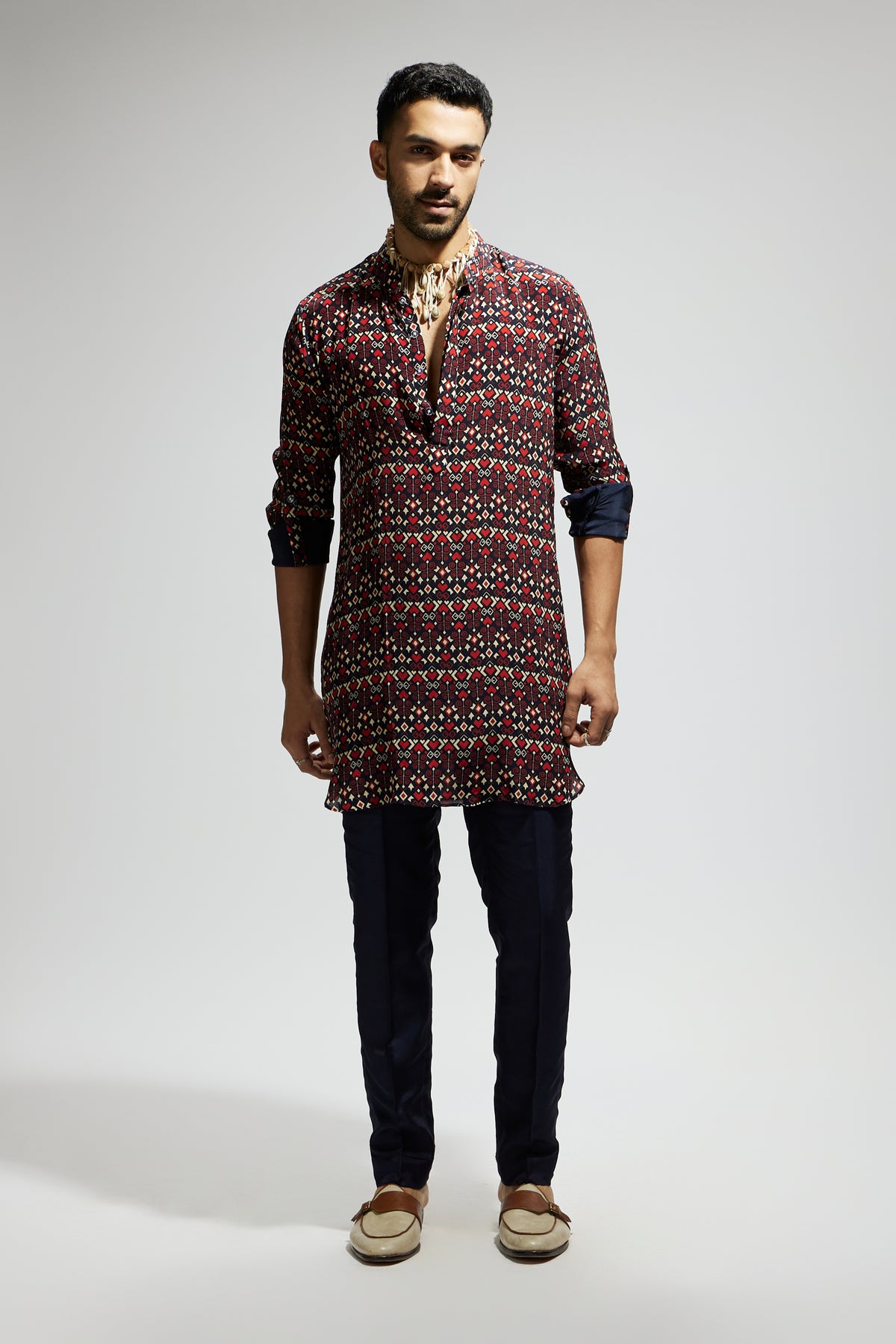 Blue Geo Printed Kurta