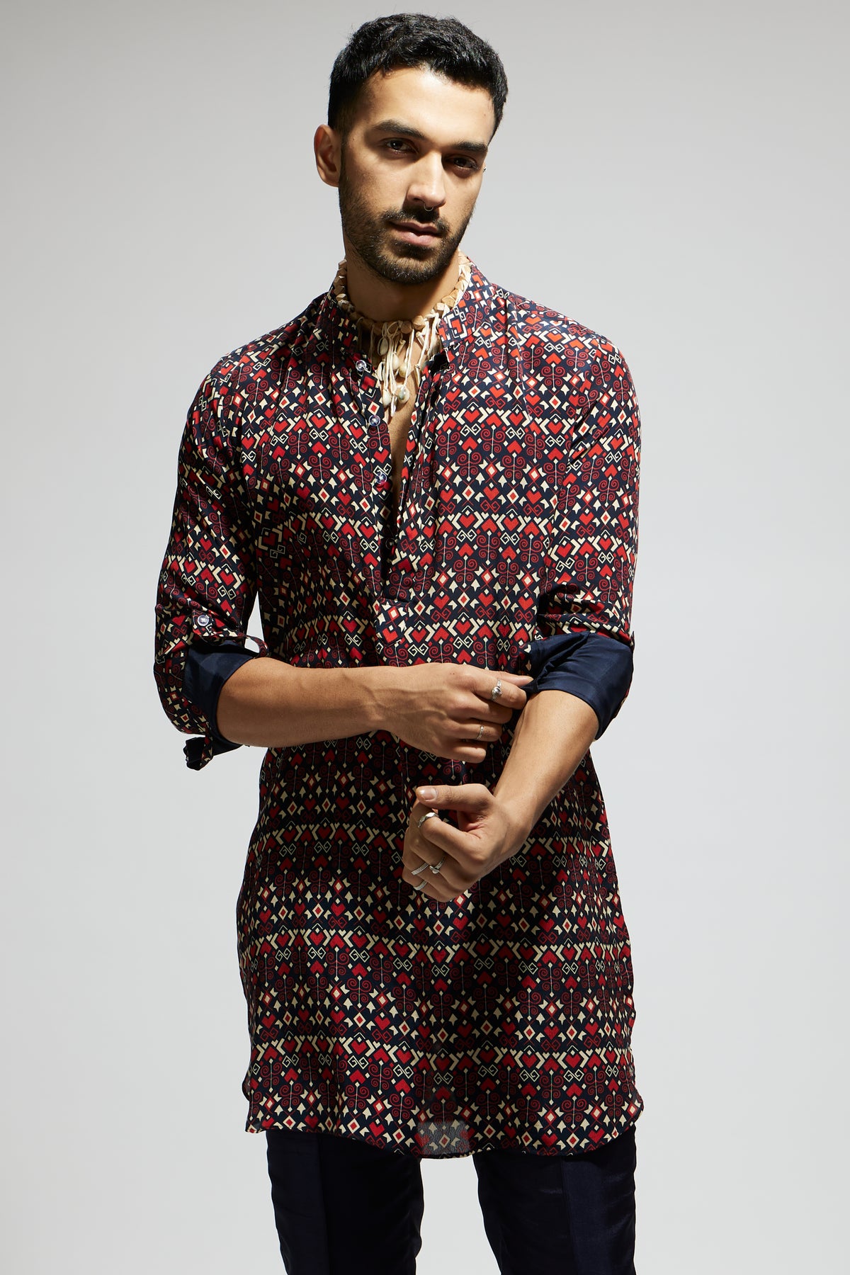 Blue Geo Printed Kurta