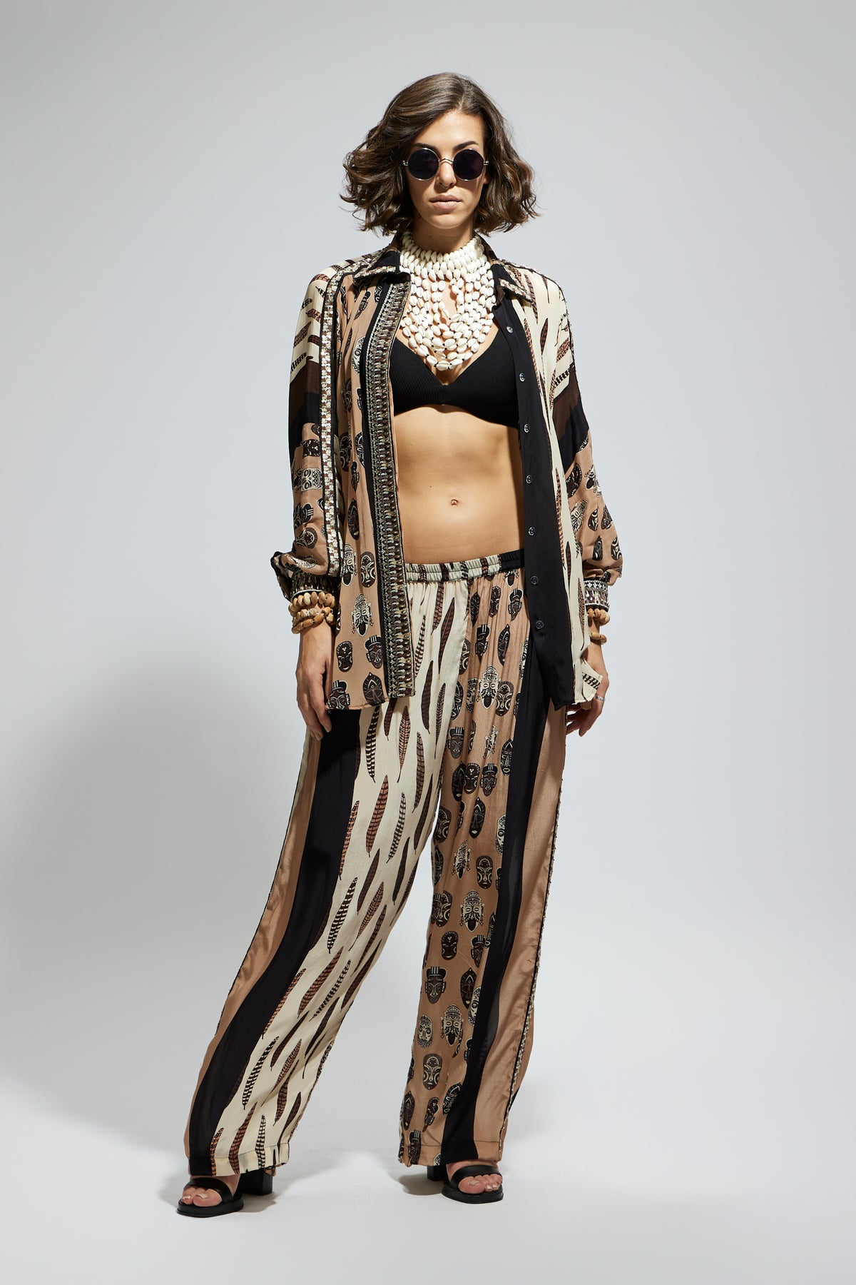 Ivory Print Oversized Co-ord Set
