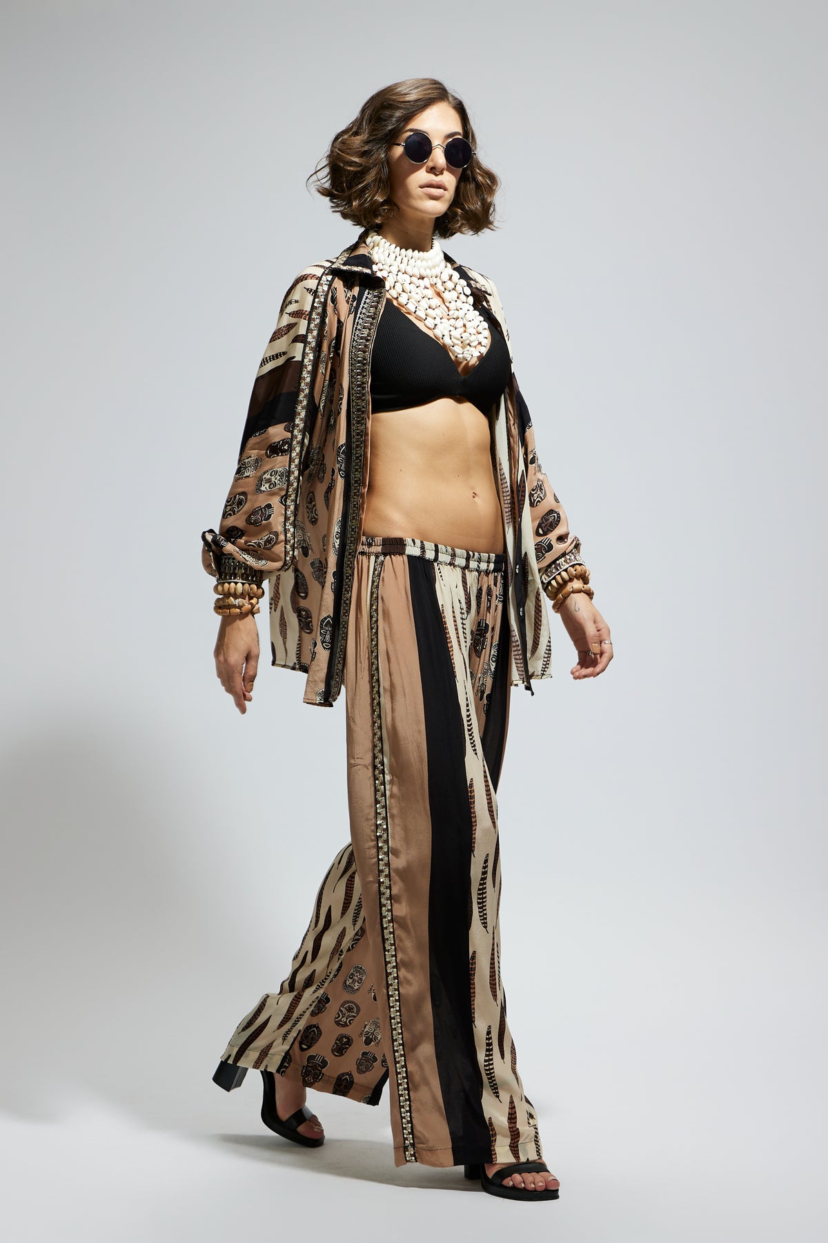 Ivory Print Oversized Co-ord Set