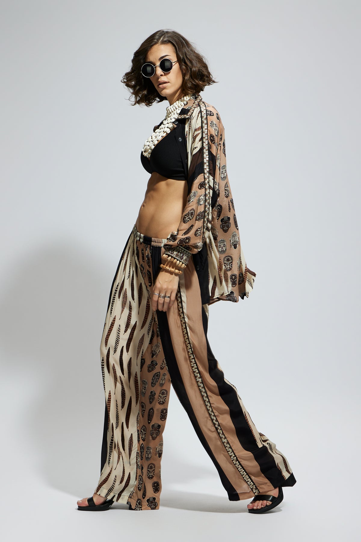 Ivory Print Oversized Co-ord Set