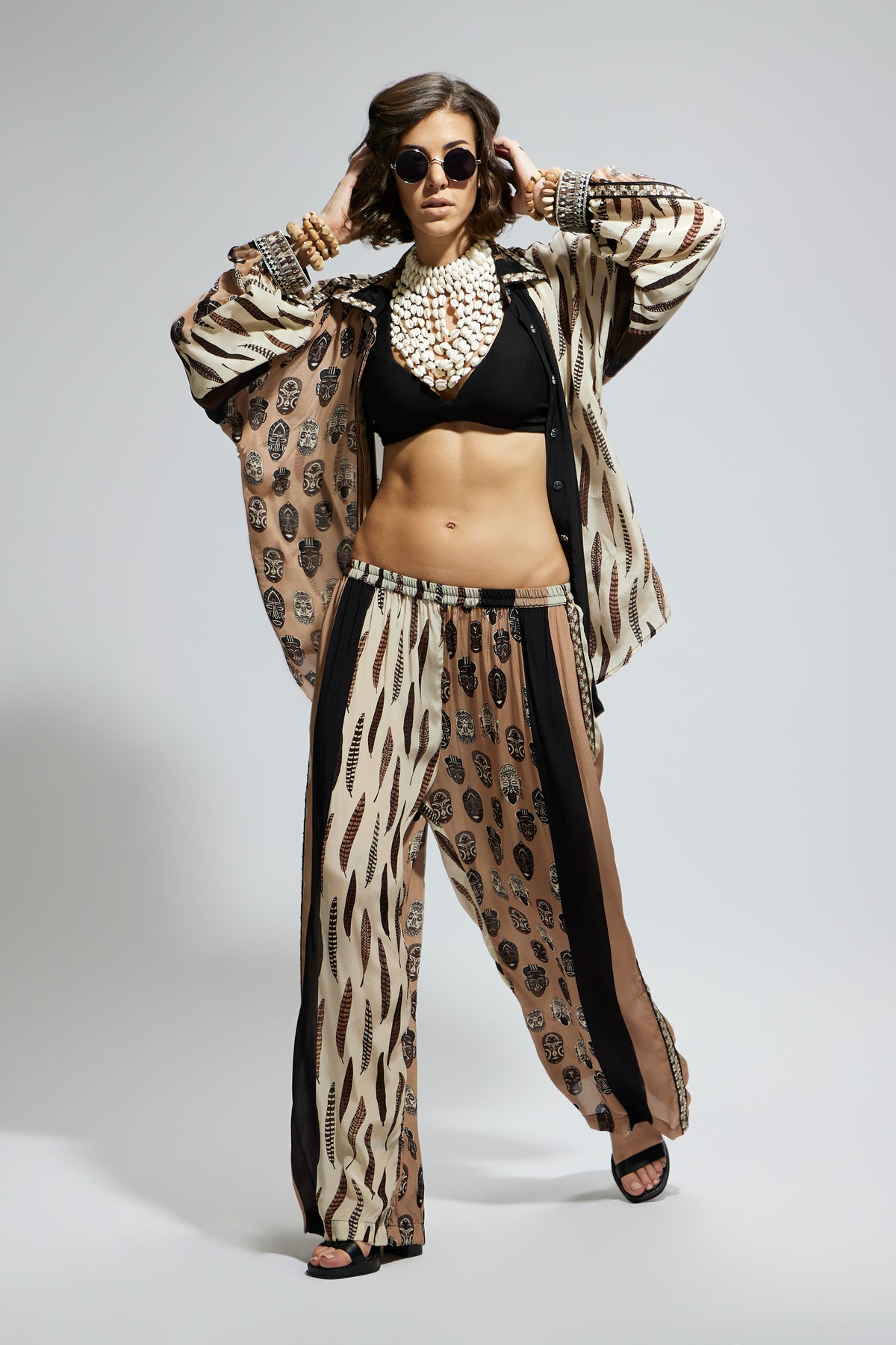 Ivory Print Oversized Co-ord Set