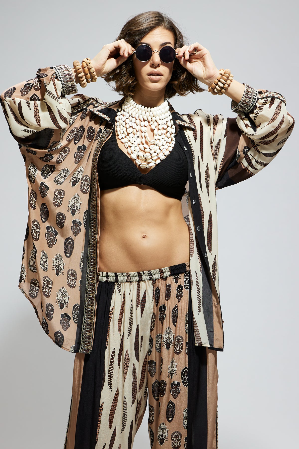 Ivory Print Oversized Co-ord Set