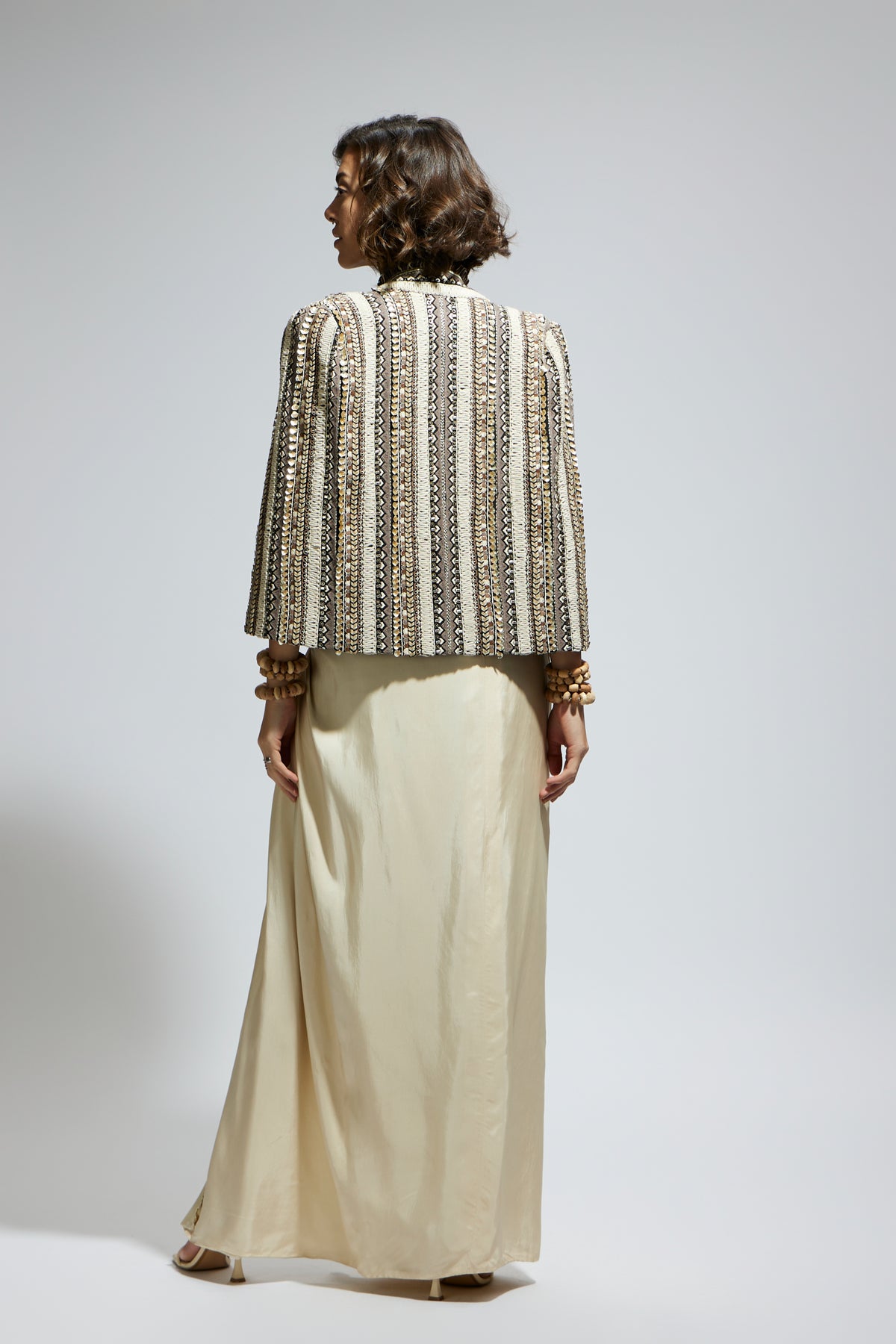 Embellished and Textured Jacket Set