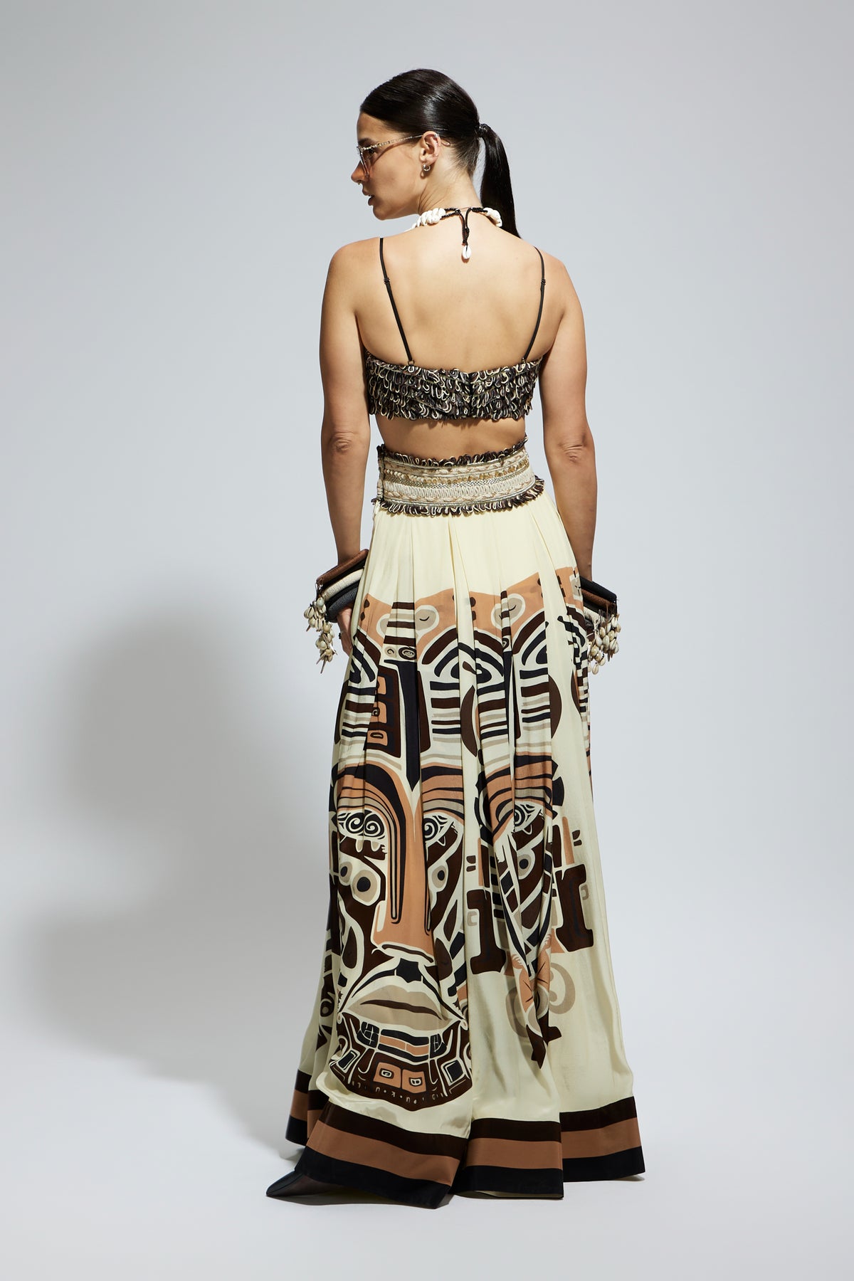 Box Pleated Lehenga With Bustier