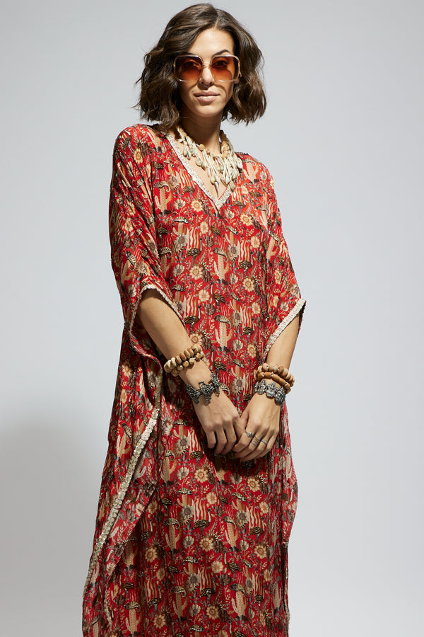 SVA By Sonam and Paras Modi - V Neck Embellished Kurta Set - Elahe