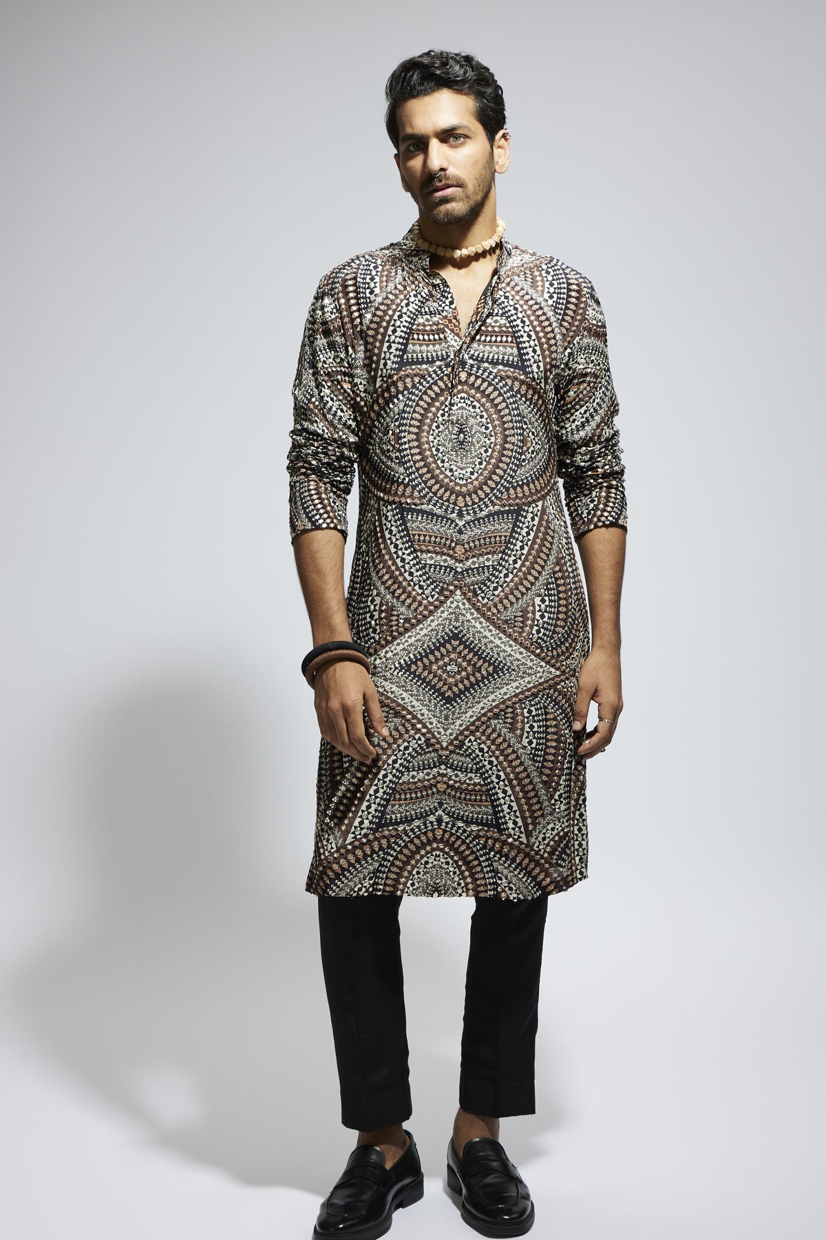 Zentangle Long Kurta Set