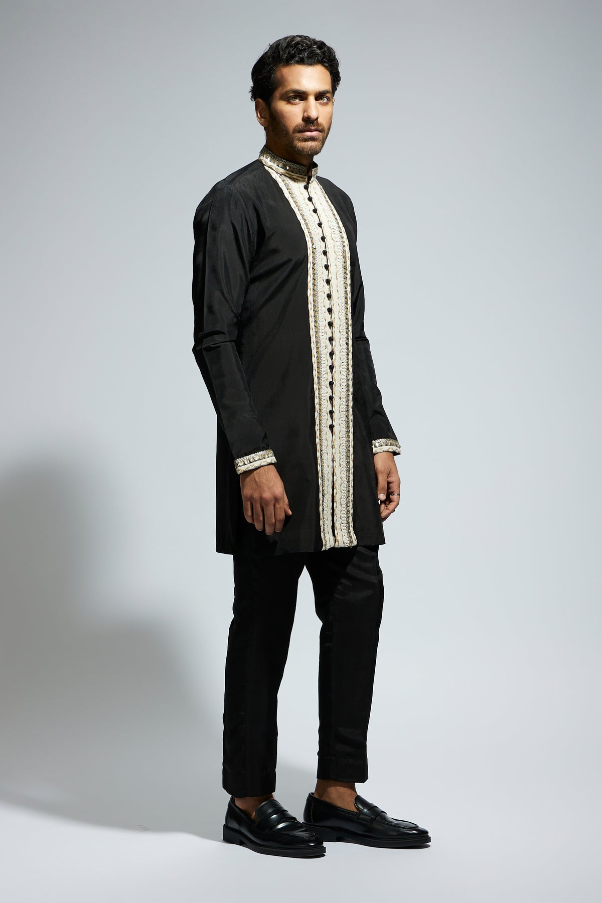 Black Threadwork Embroidered Kurta Set