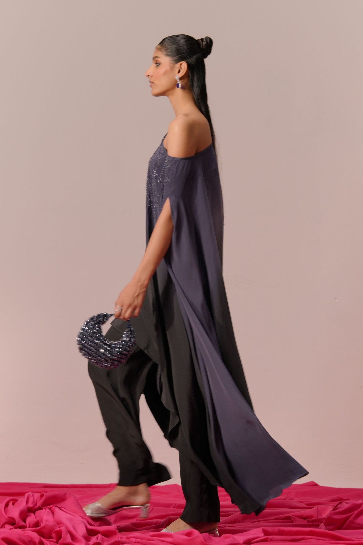 One Shoulder Kaftan Set