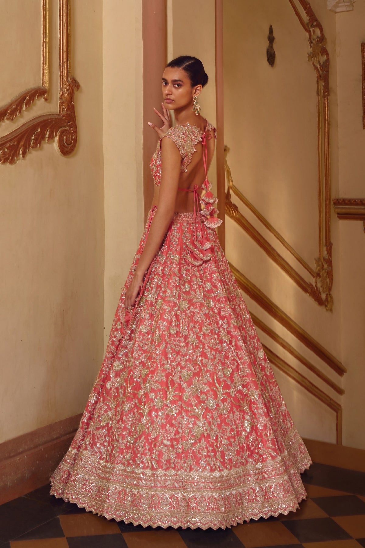 Coral Advika Lehenga Set
