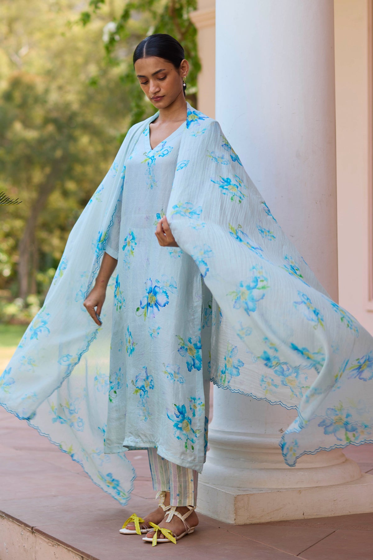 Dawn Poppy Blue Kurta Set