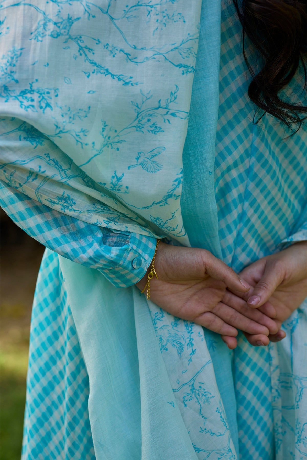 Once-upon-a-garden Blue Dupatta