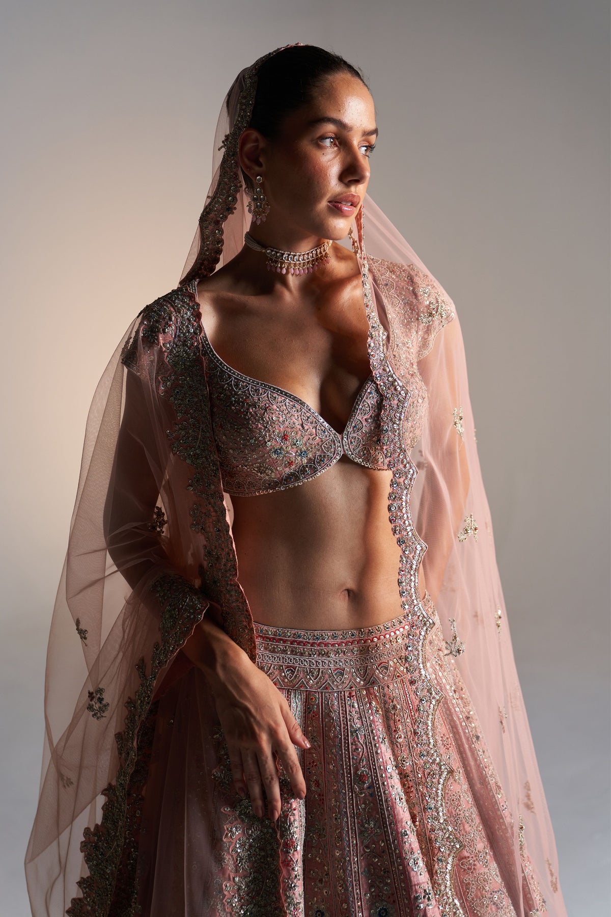 Coral Rose Lehenga Set