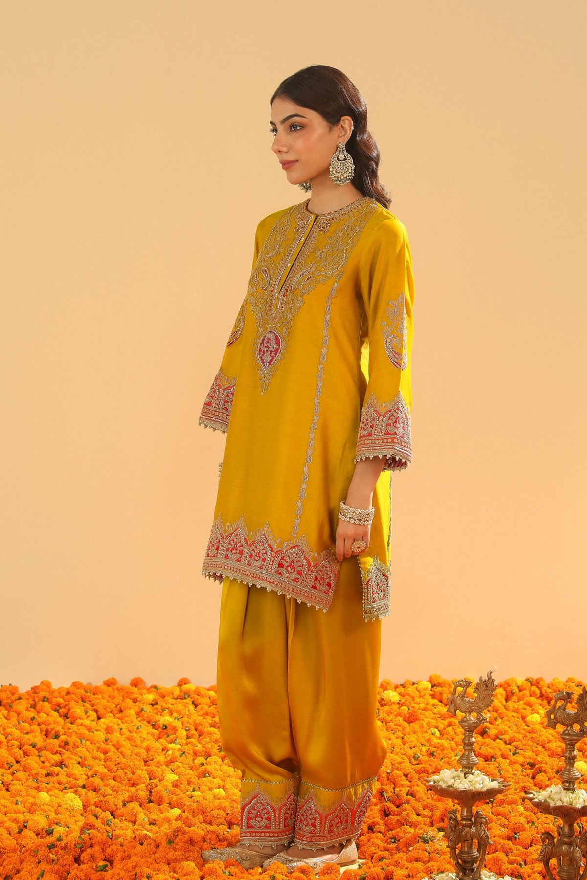 Mustard Kurta Set