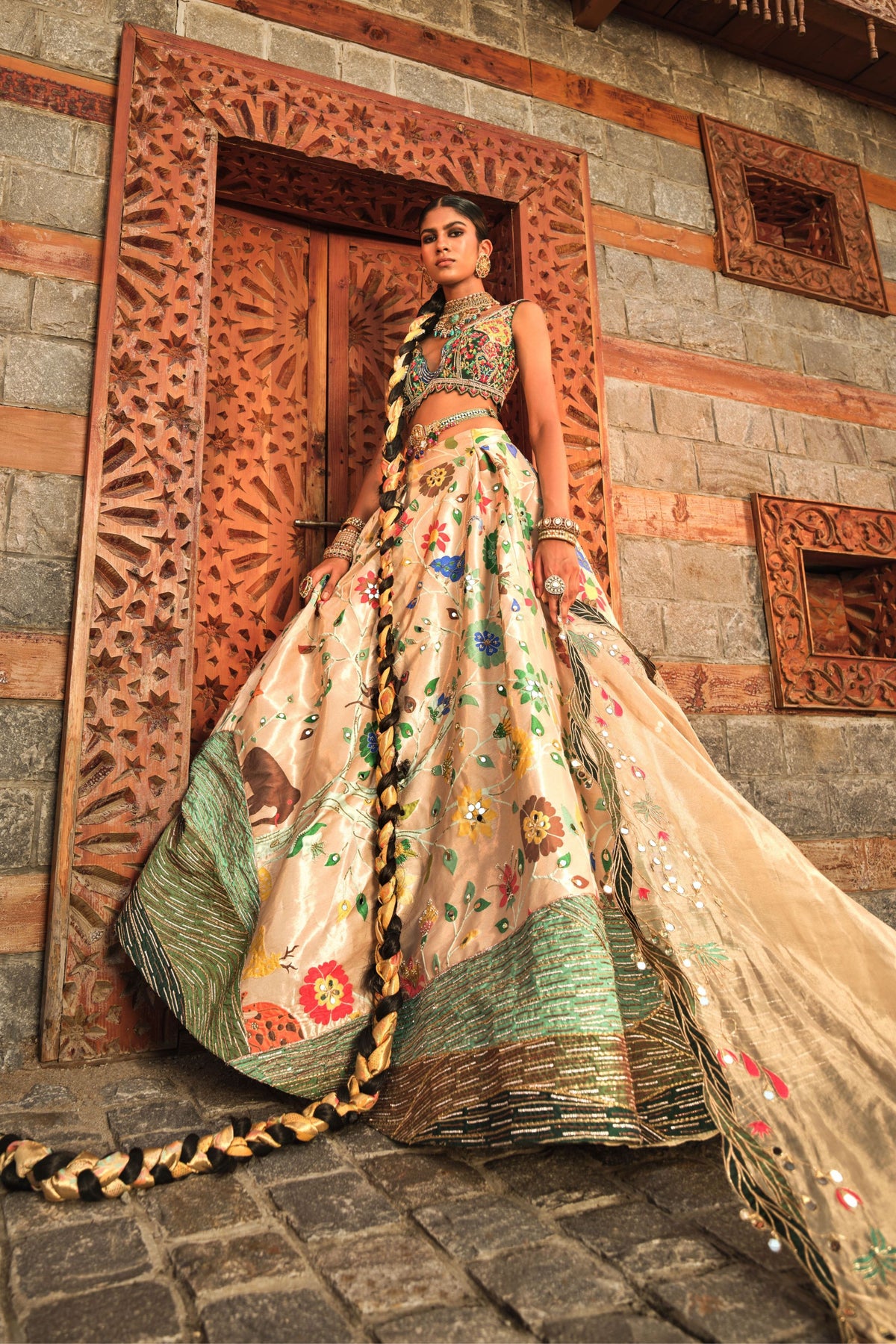 Paithani Golden Lehenga Set