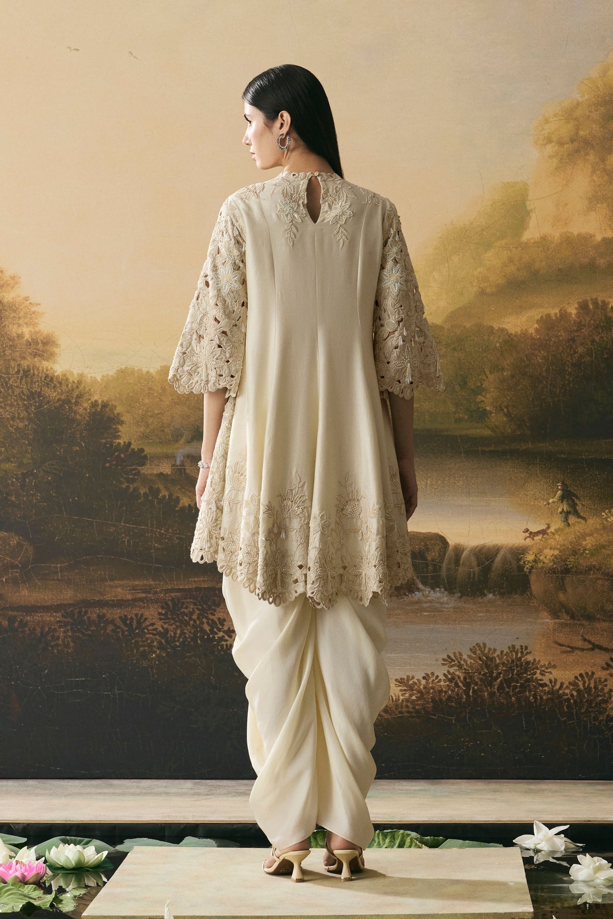Ivory Cut work Kurta Set