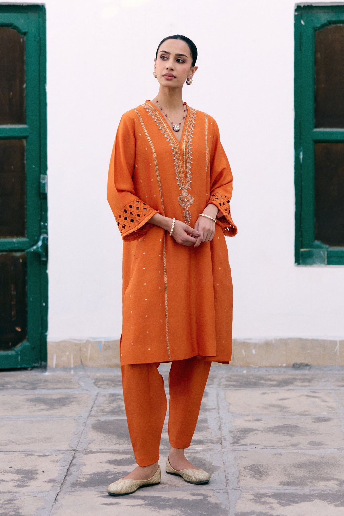 Saffron Kurta Set