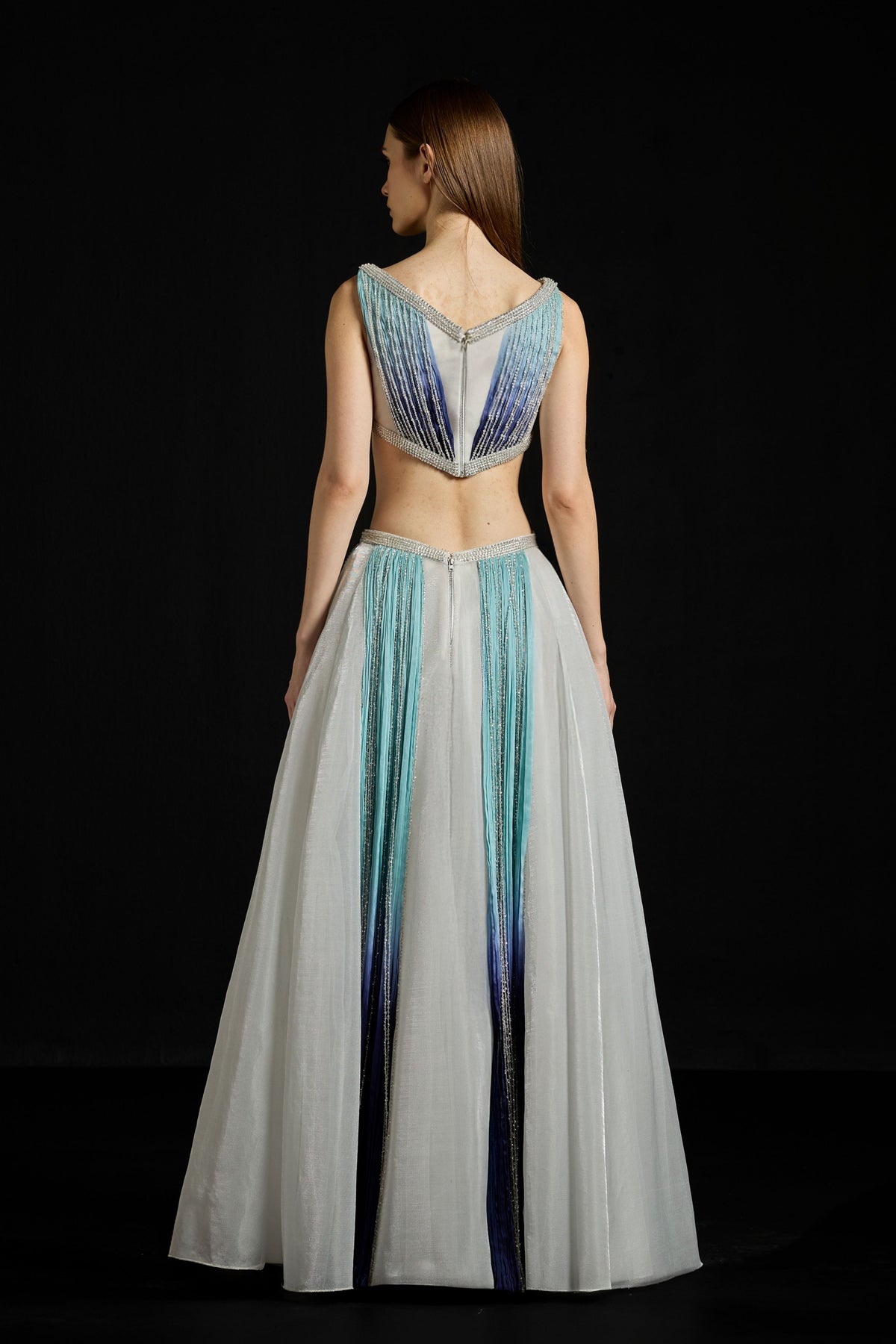 Gathered Chiffon Sequins Ensemble