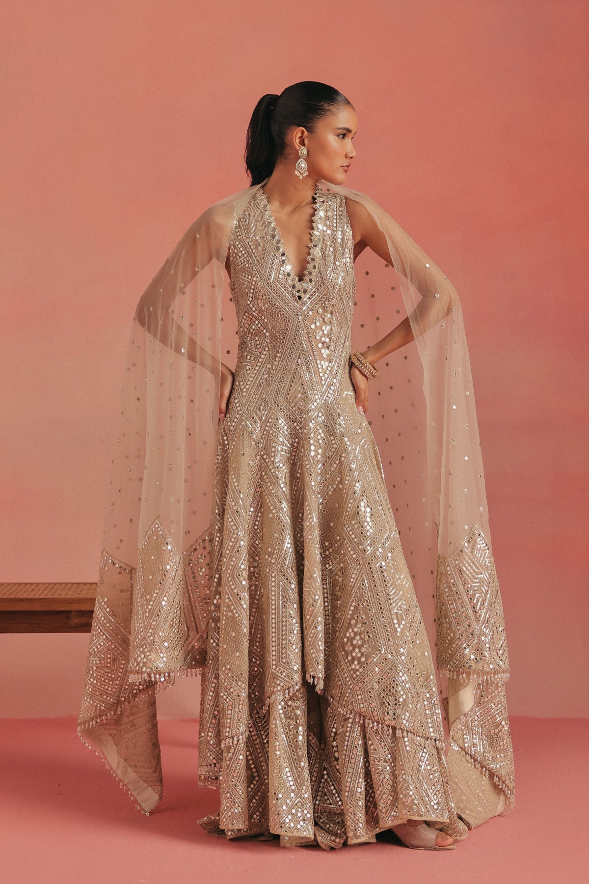 Hi-Low Sherwani Jacket Set
