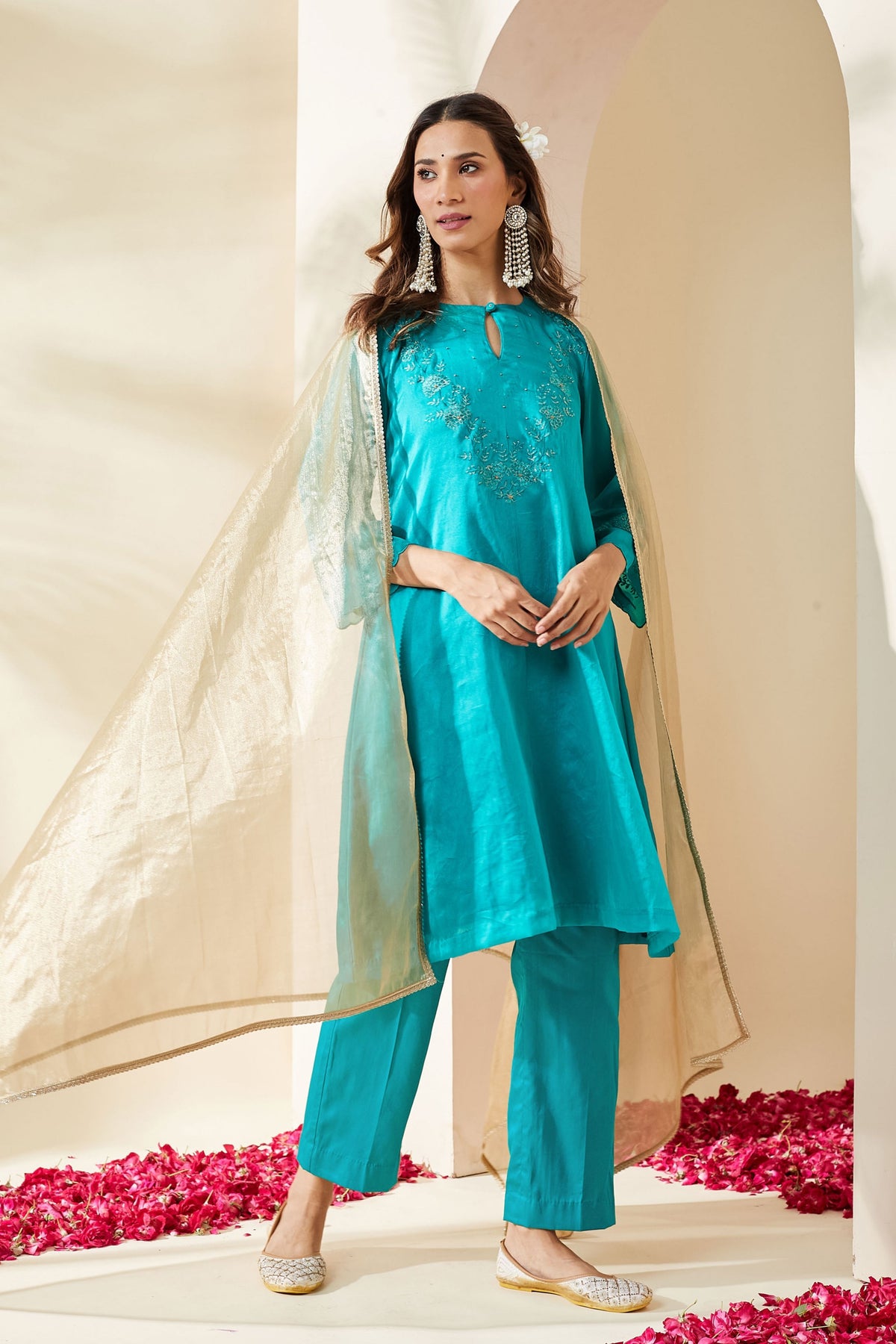 Turquoise Ruksaar Kurta Set