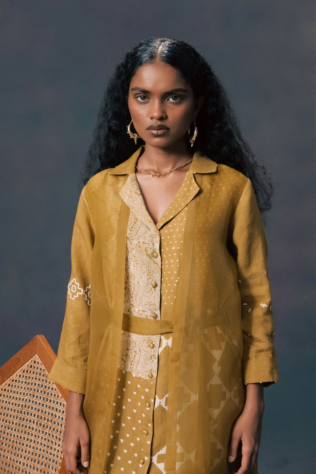 Moss Green Printed Dress