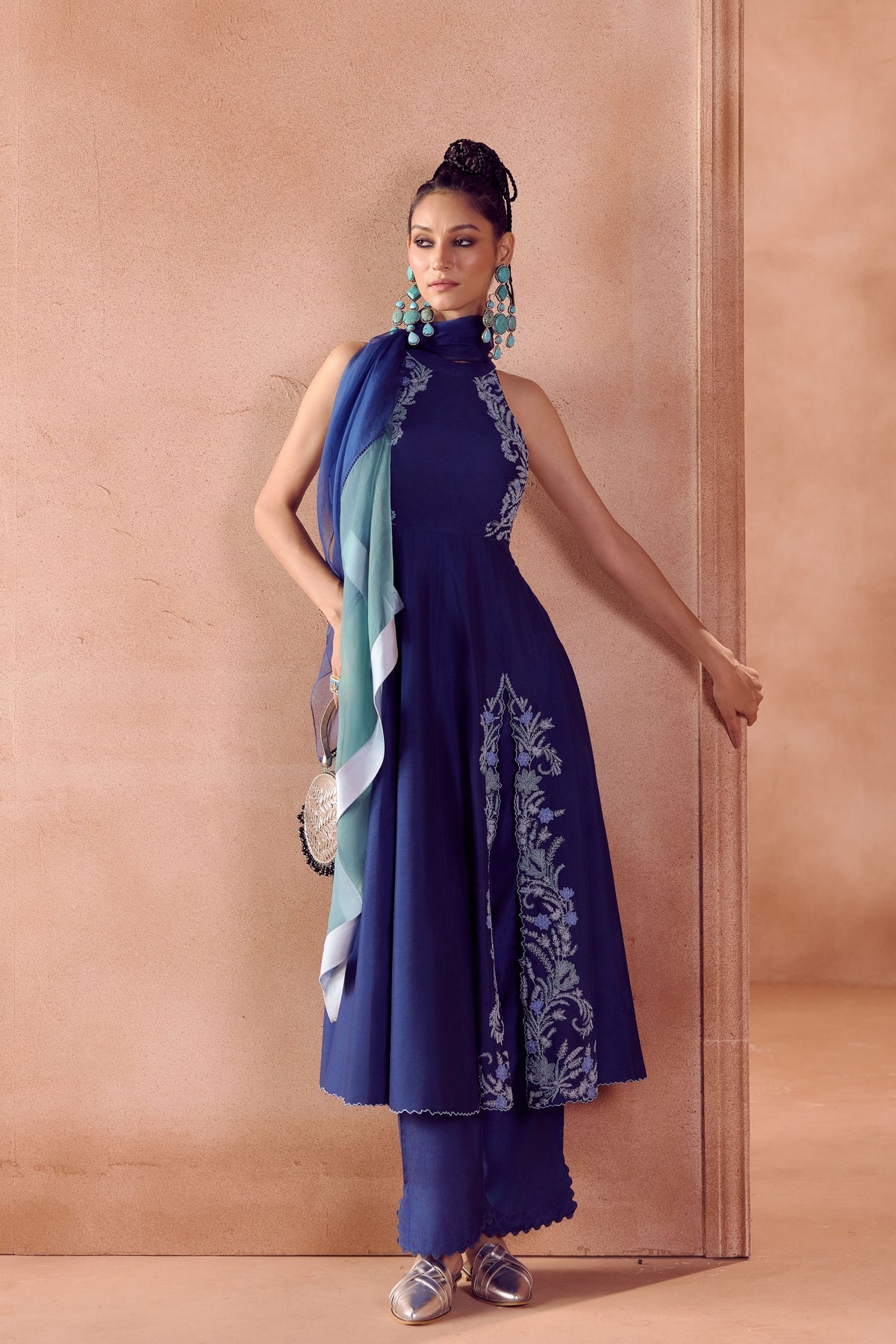 Blue Anarkali Set